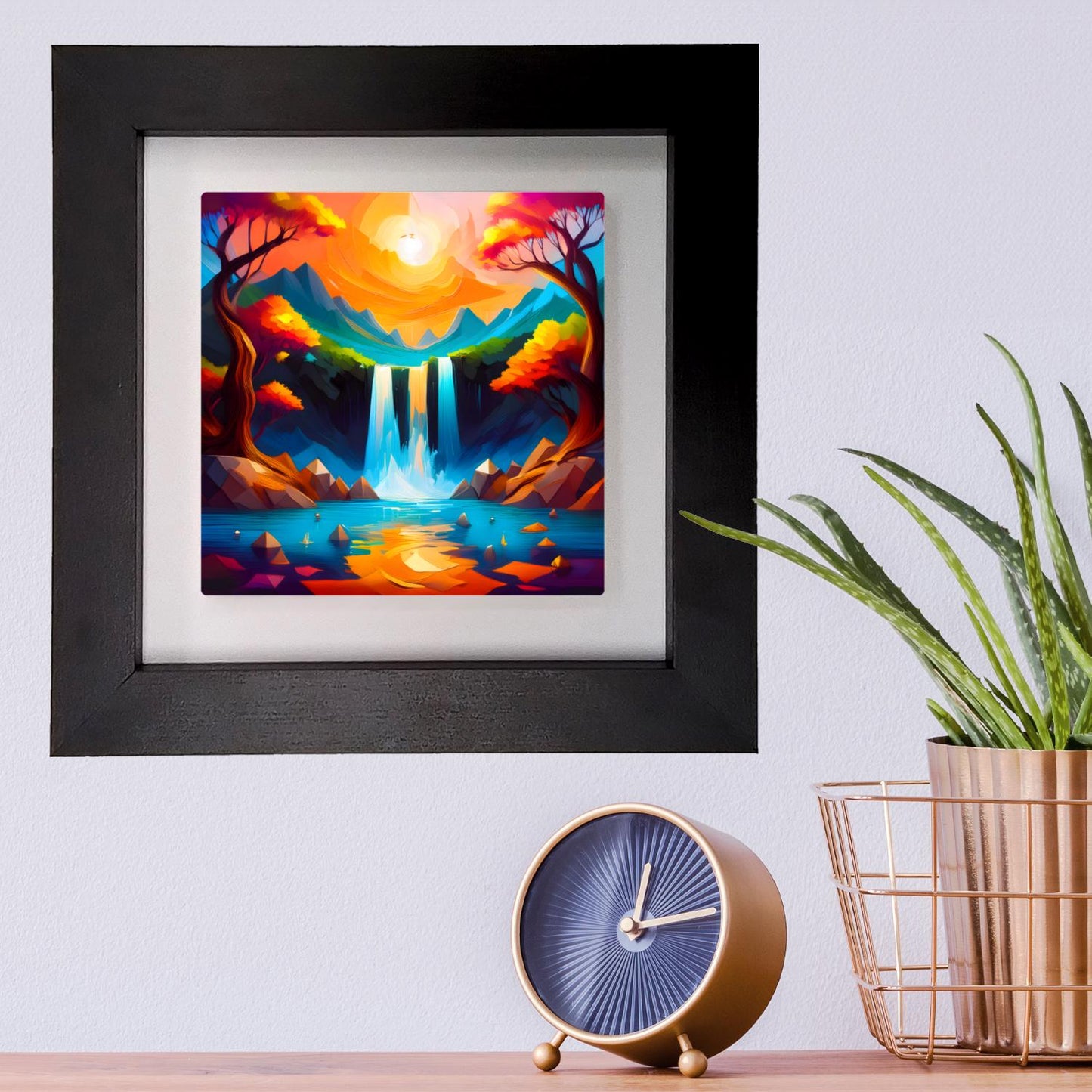 Modern Waterfall WF4, Ceramic Art, Highly Detailed Wall Art, Vivid Colours, Unique Gift Idea, Ready To Hang, A Gift For A Lifetime...