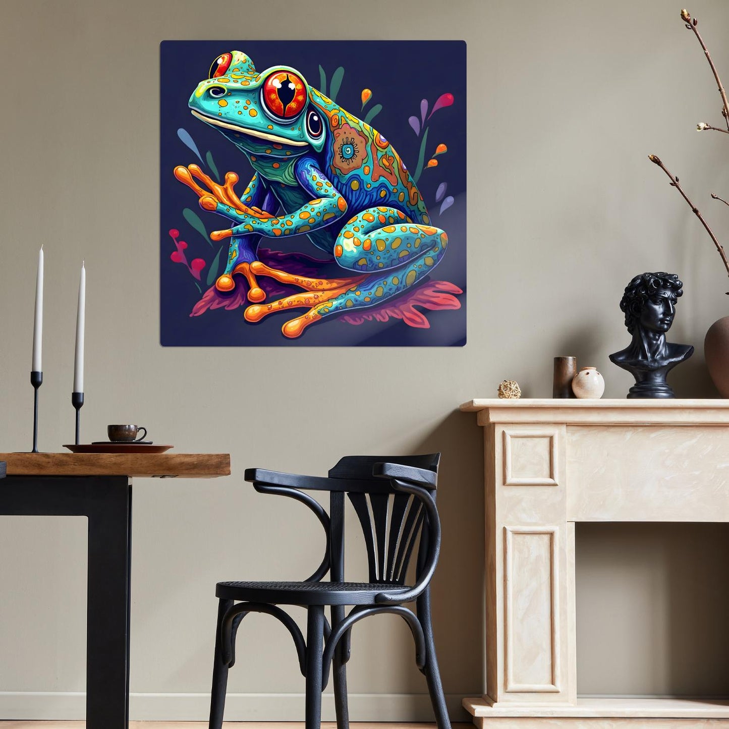 Frog Print No.8, Printed On Metal, Unique Image, High Quality, Vivid Colours, Perfect Gift, Unique Wall Art, Art Is A Gift For A Lifetime