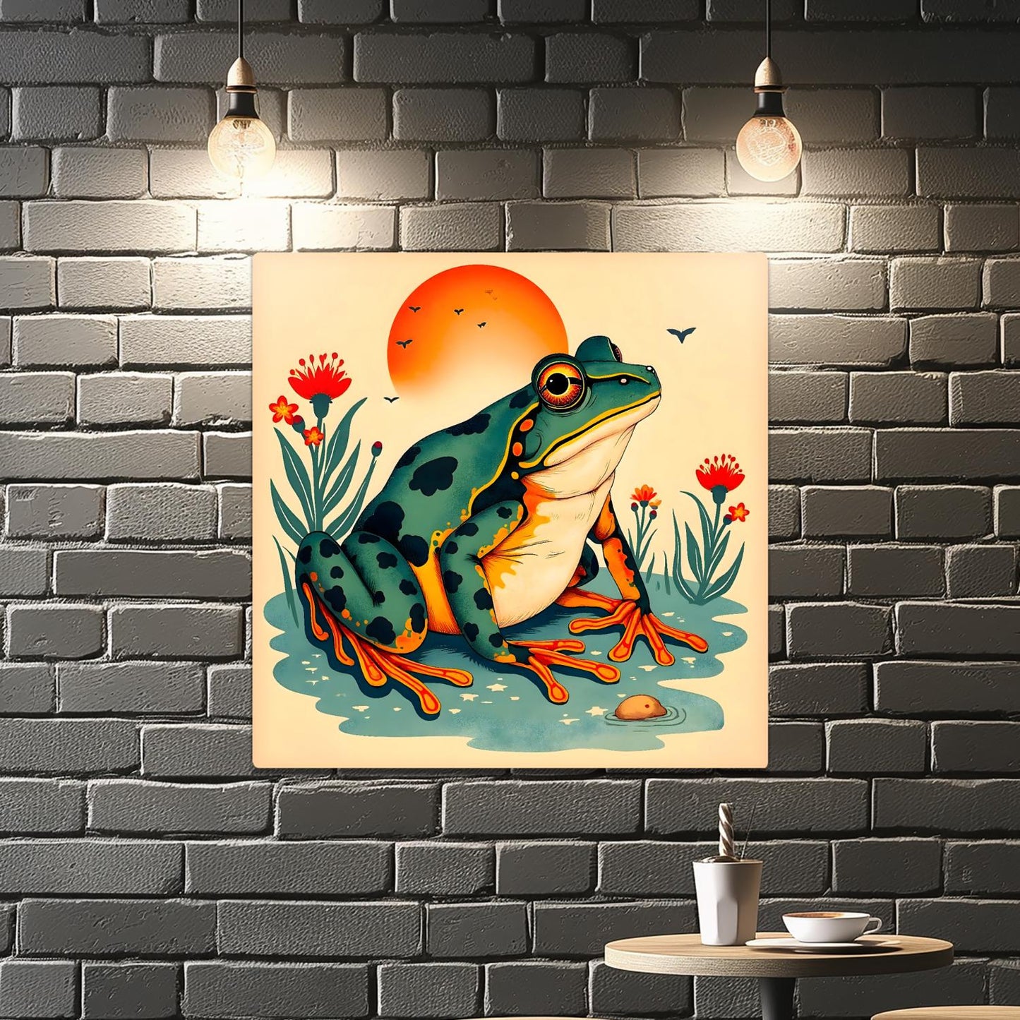 Frog Print No.F3, Printed On Steel, Unique Image, Perfect Gift, High Quality, Vivid Colours, Unique Wall Art, Art Is A Gift For A Lifetime.
