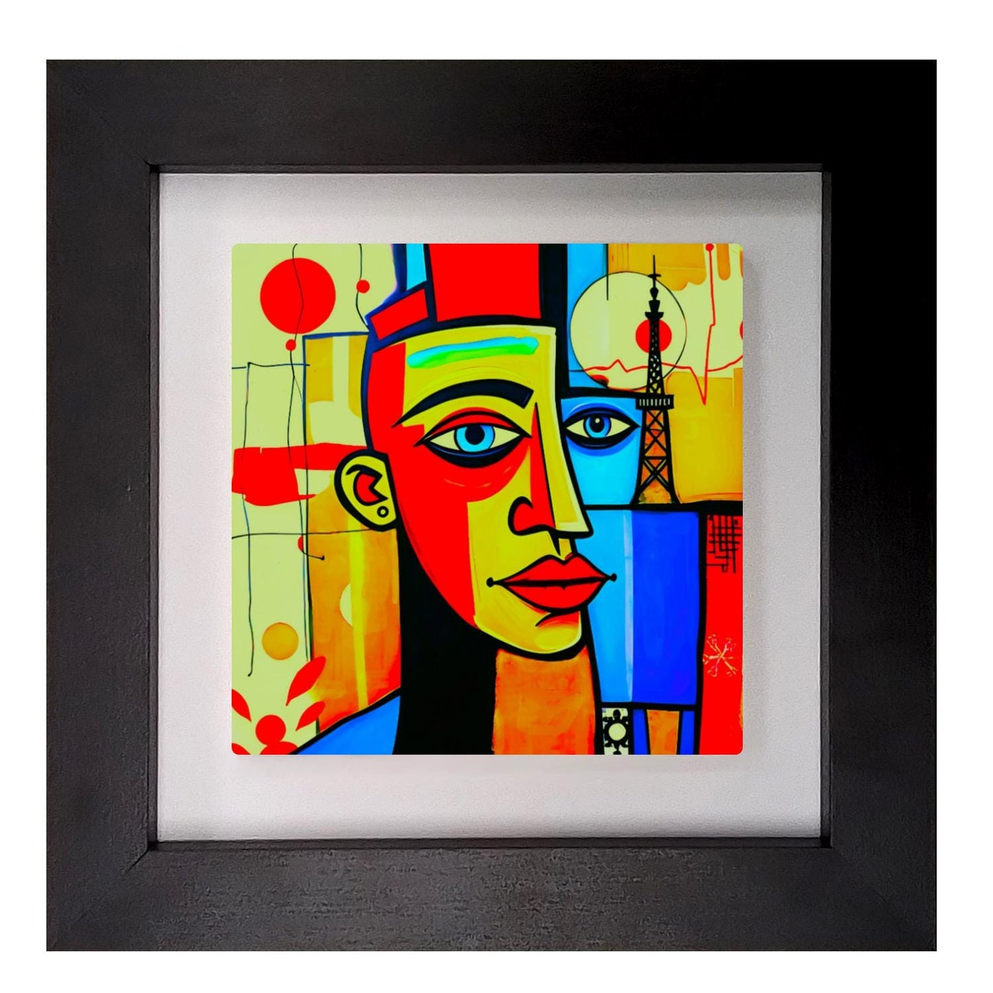 Abstract Man 1, Ceramic Artwork, Framed In Black Or White, Unique Gift Idea, Ready To Hang Or Freestanding...