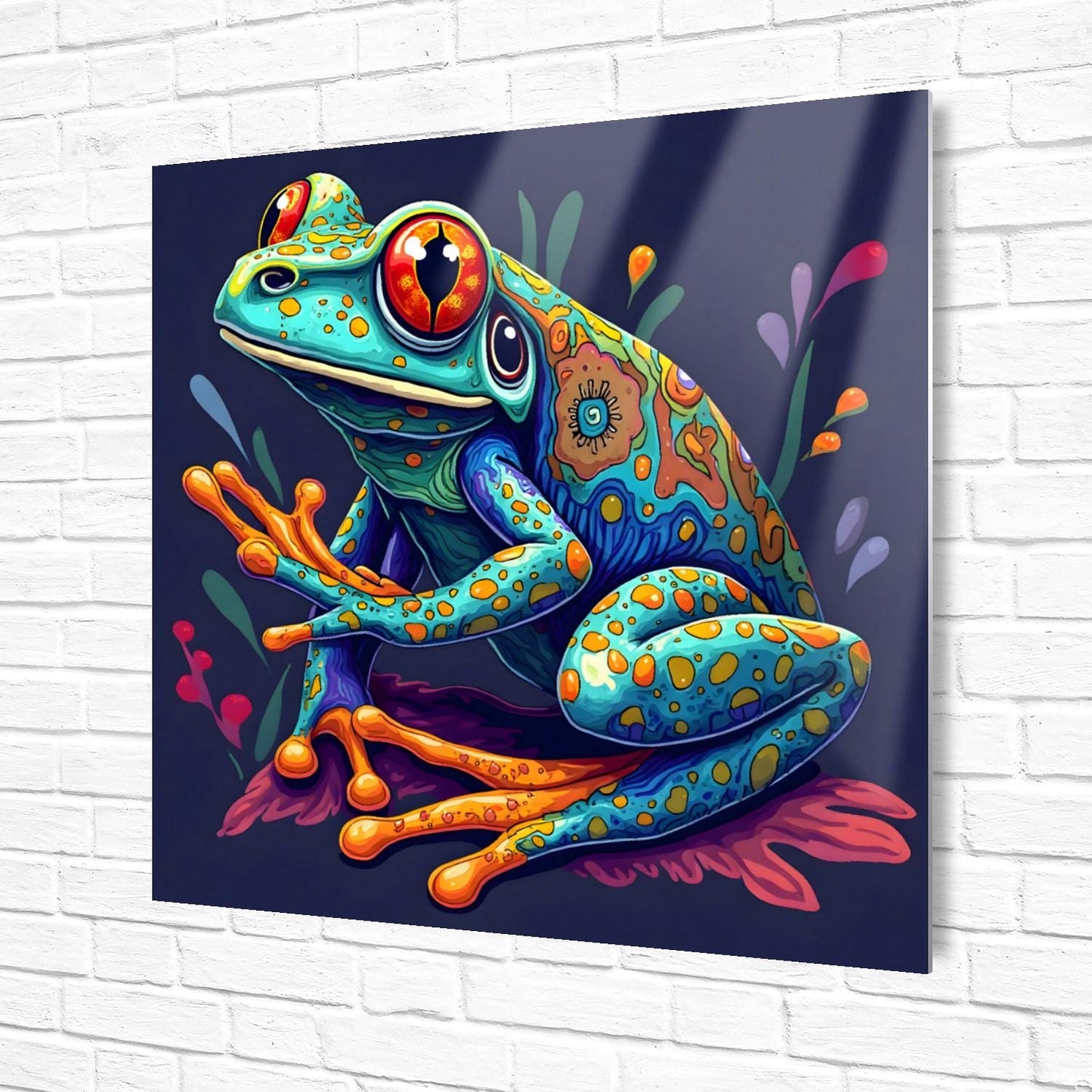Frog Print No.8, Printed On Metal, Unique Image, High Quality, Vivid Colours, Perfect Gift, Unique Wall Art, Art Is A Gift For A Lifetime