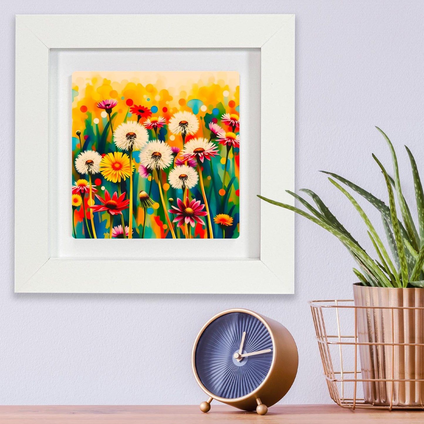 Wildflowers No.1, Ceramic Artwork, Framed In Black Or White, Unique Gift Idea, Ready To Hang Or Freestanding...