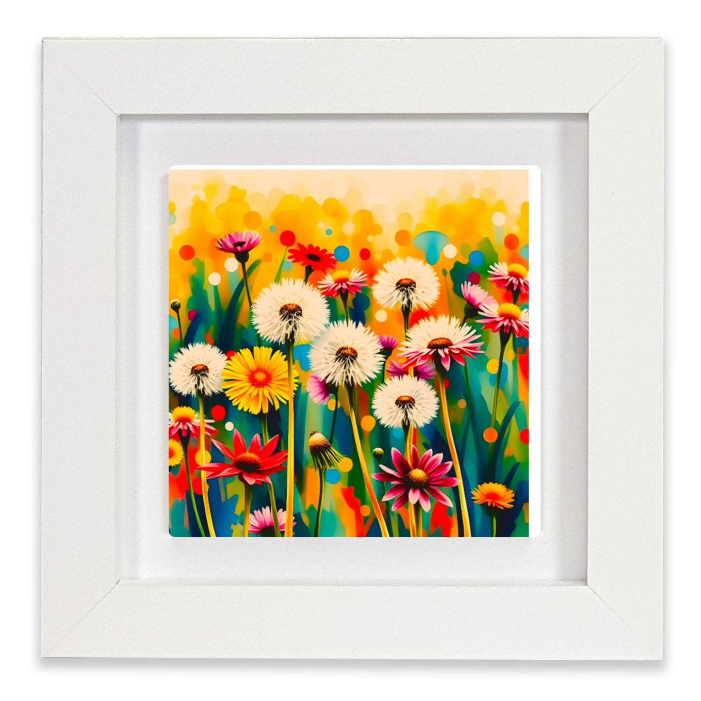 Wildflowers No.1, Ceramic Artwork, Framed In Black Or White, Unique Gift Idea, Ready To Hang Or Freestanding...