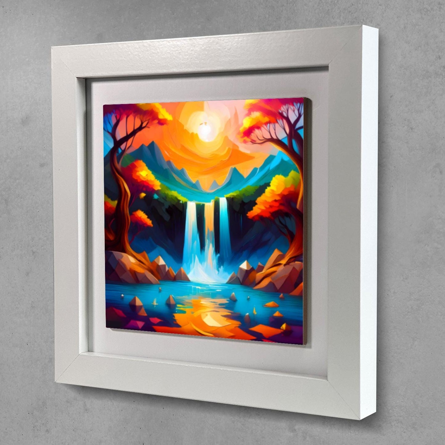Modern Waterfall WF4, Ceramic Art, Highly Detailed Wall Art, Vivid Colours, Unique Gift Idea, Ready To Hang, A Gift For A Lifetime...