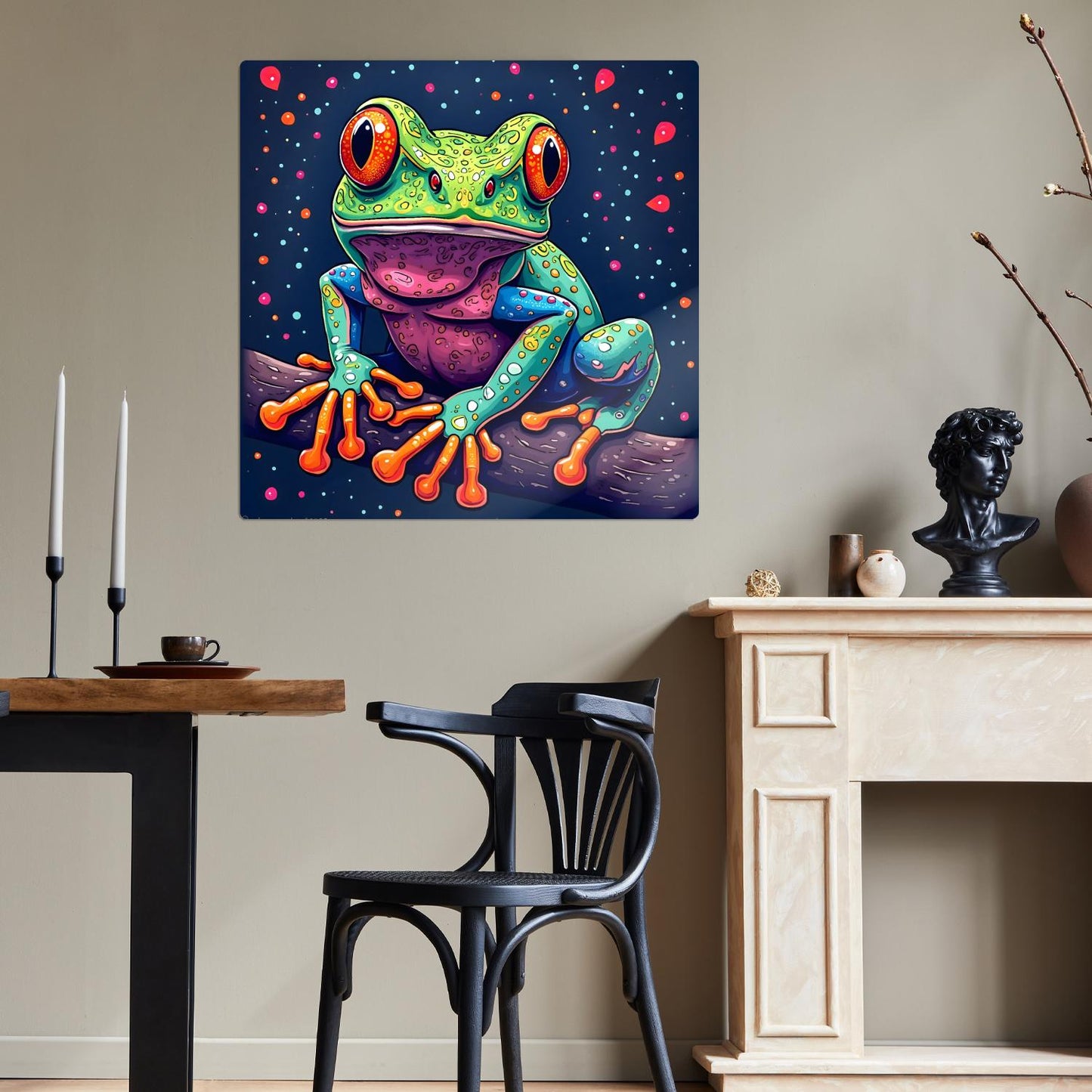 Frog Print No.7, Printed On Metal, Unique Image, High Quality, Vivid Colours, Perfect Gift, Unique Wall Art, Art Is A Gift For A Lifetime