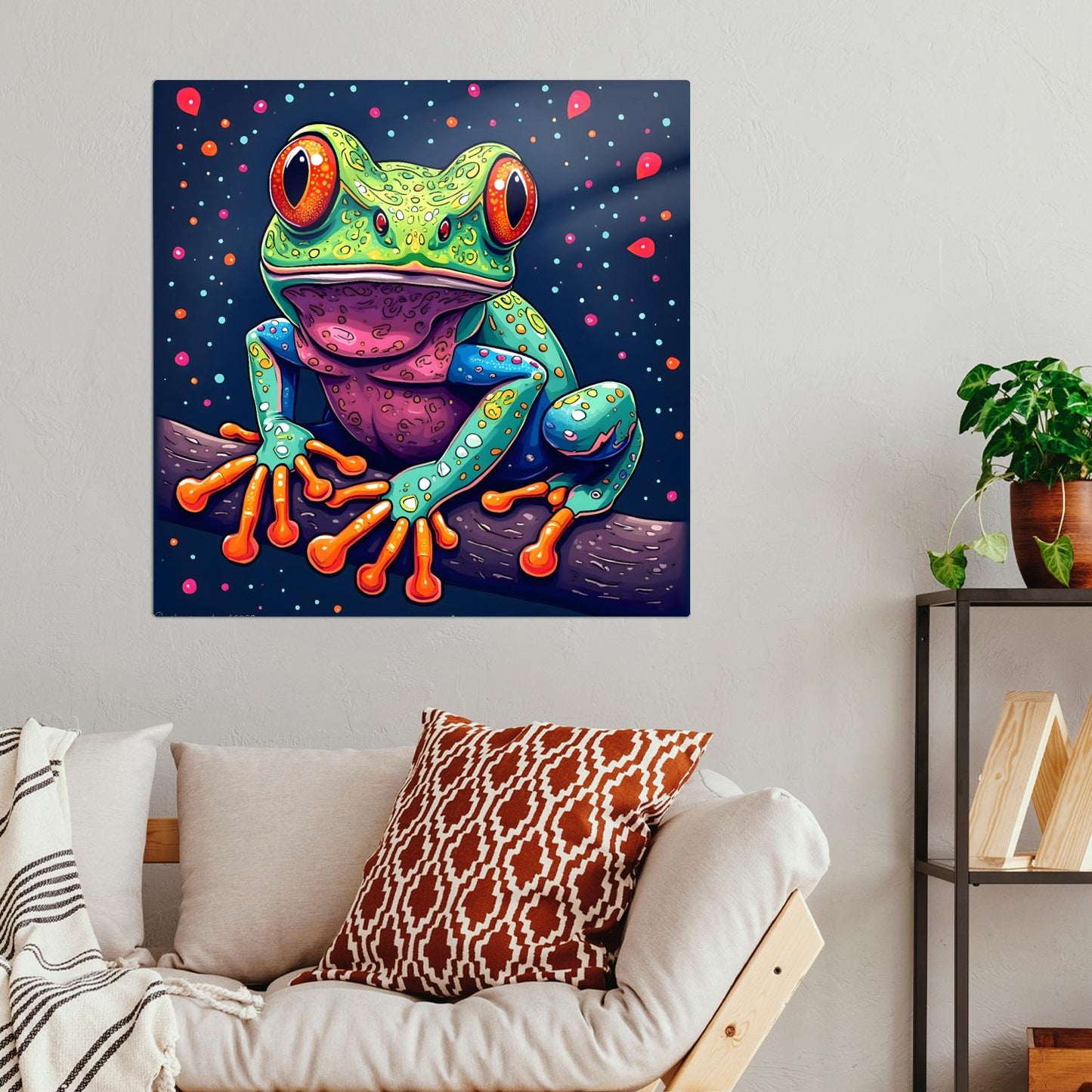 Frog Print No.7, Printed On Metal, Unique Image, High Quality, Vivid Colours, Perfect Gift, Unique Wall Art, Art Is A Gift For A Lifetime