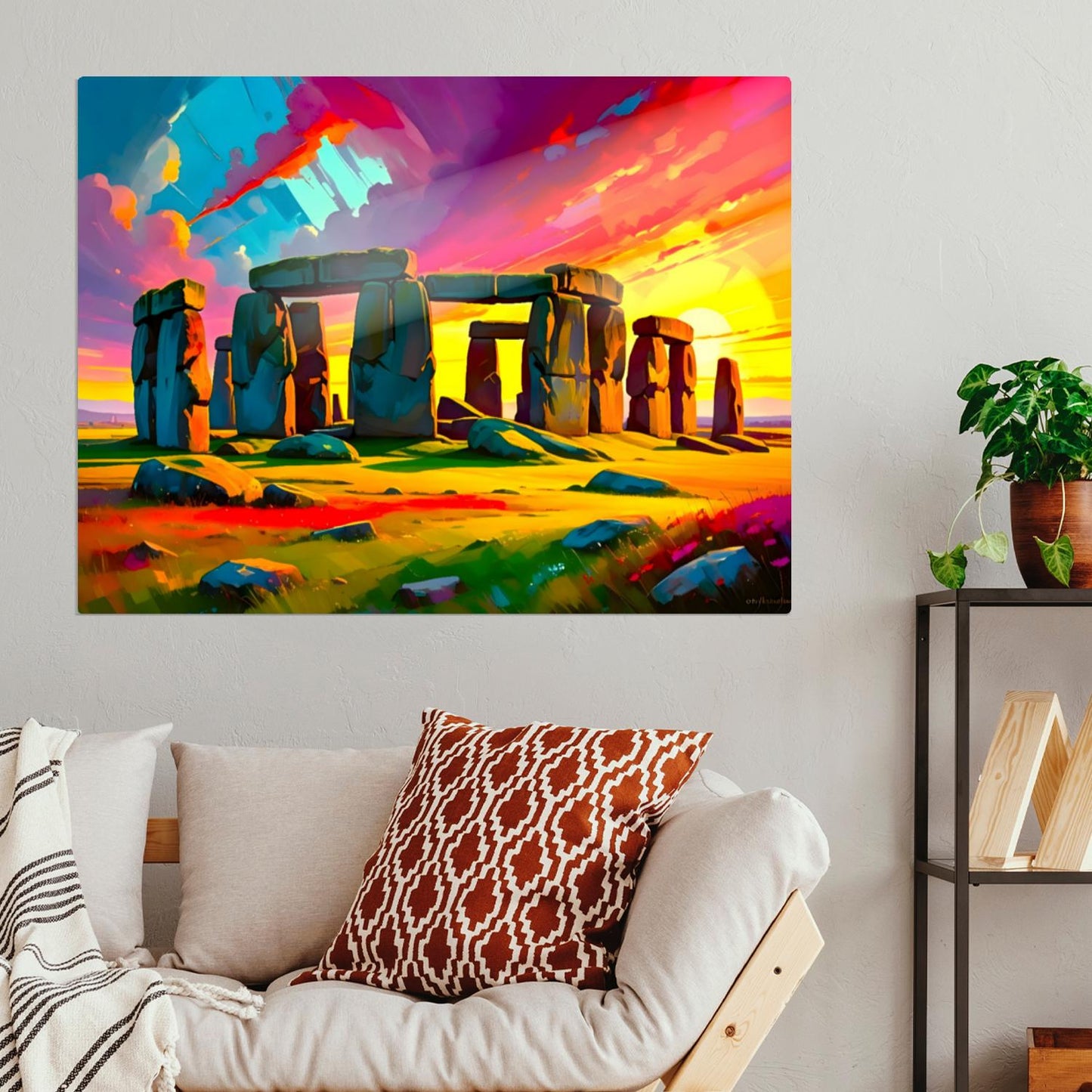 Stonehenge No.SH3, Printed On Steel, Unique Gifts, Highly Detailed, Vivid Colours, Original Print, A Gift That Lasts Forever.