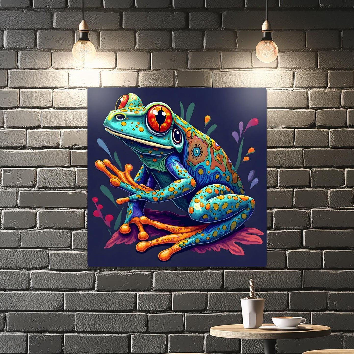Frog Print No.8, Printed On Metal, Unique Image, High Quality, Vivid Colours, Perfect Gift, Unique Wall Art, Art Is A Gift For A Lifetime