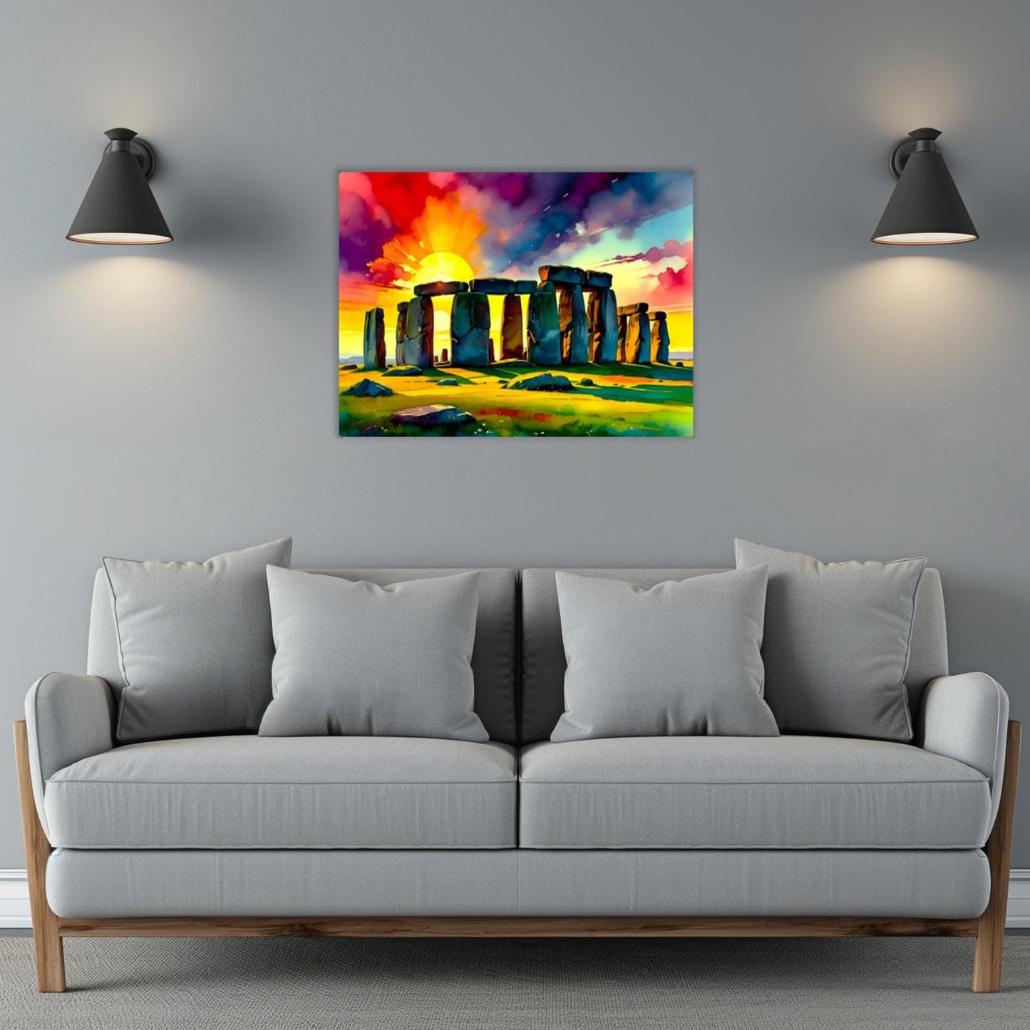 Stonehenge No.SH4, Printed On Steel, Unique Gifts, Highly Detailed, Vivid Colours, Original Print, A Gift That Lasts Forever.