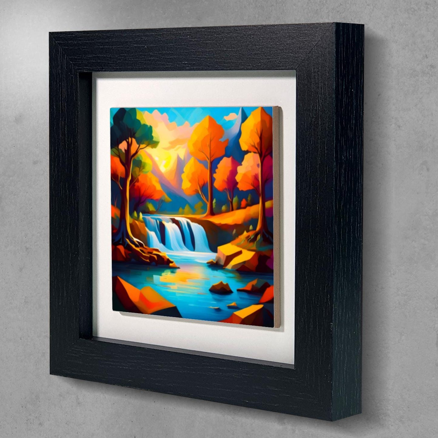 Modern Waterfall WF3, Ceramic Art, Highly Detailed Wall Art, Vivid Colours, Unique Gift Idea, Ready To Hang, A Gift For A Lifetime..