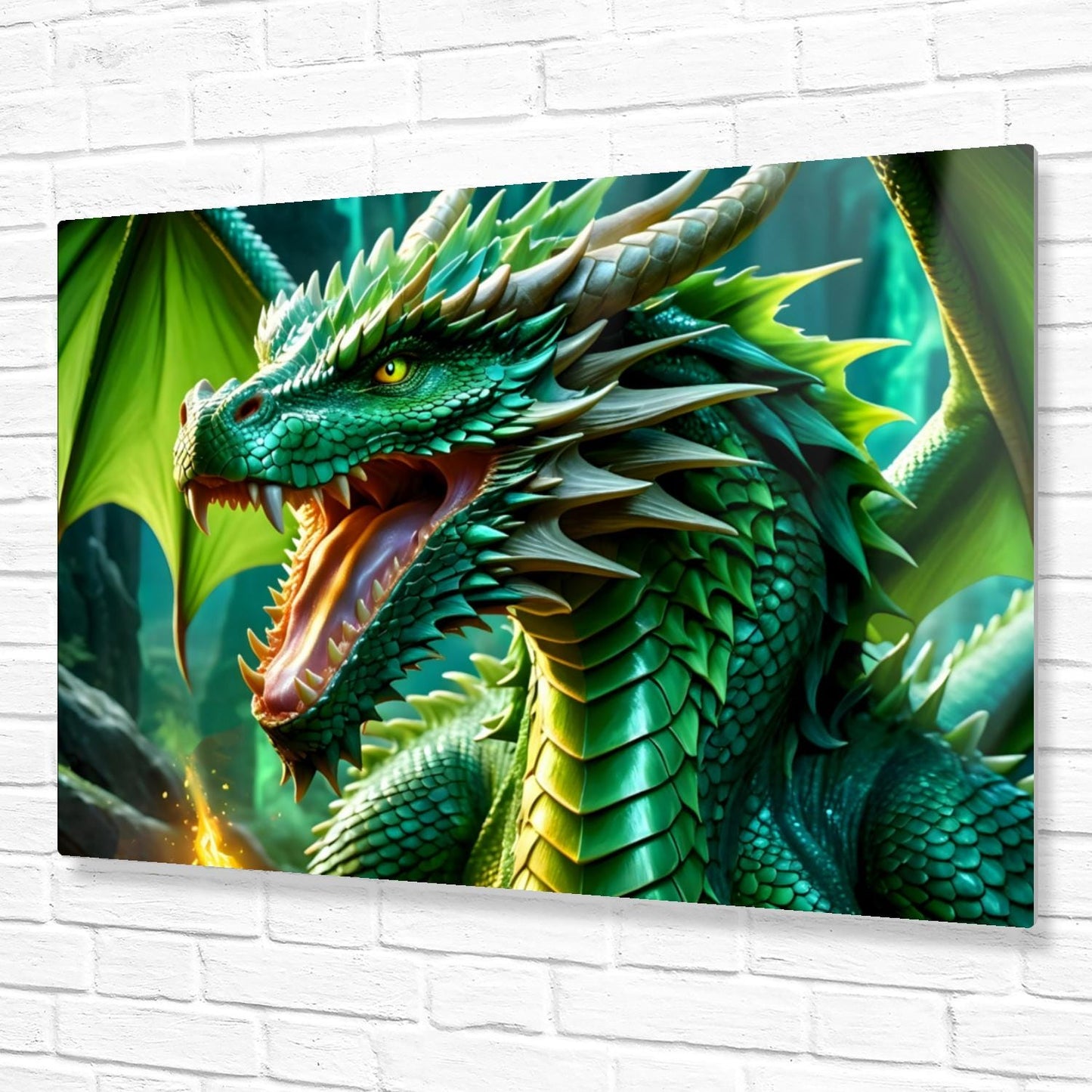 Green Dragon, Printed On Gloss Aluminium To Enhance Colours And Detail, Unique Wall Print, A Gift For A Lifetime...