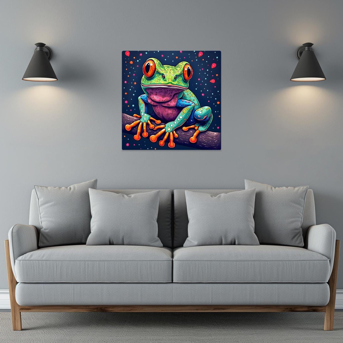 Frog Print No.7, Printed On Metal, Unique Image, High Quality, Vivid Colours, Perfect Gift, Unique Wall Art, Art Is A Gift For A Lifetime