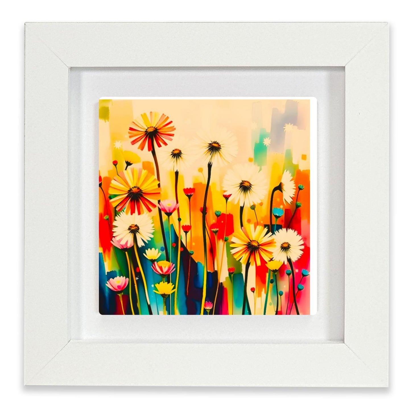 Wildflowers No.W2, Ceramic Artwork, Framed In Black Or White, Unique Gift Idea, Ready To Hang Or Freestanding...