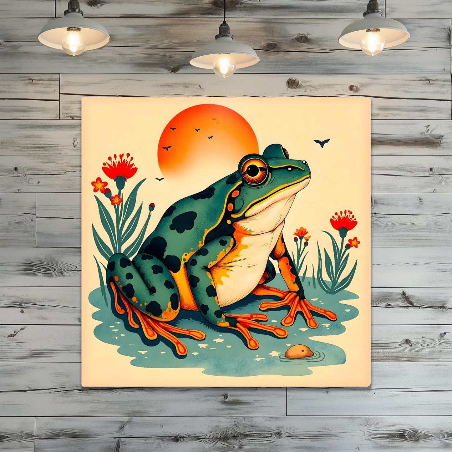 Frog Print No.F3, Printed On Steel, Unique Image, Perfect Gift, High Quality, Vivid Colours, Unique Wall Art, Art Is A Gift For A Lifetime.