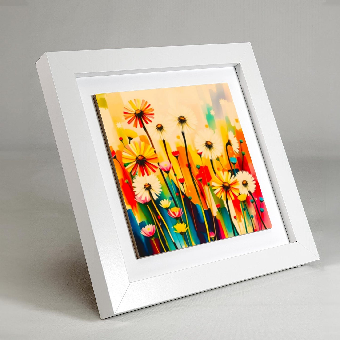 Wildflowers No.W2, Ceramic Artwork, Framed In Black Or White, Unique Gift Idea, Ready To Hang Or Freestanding...