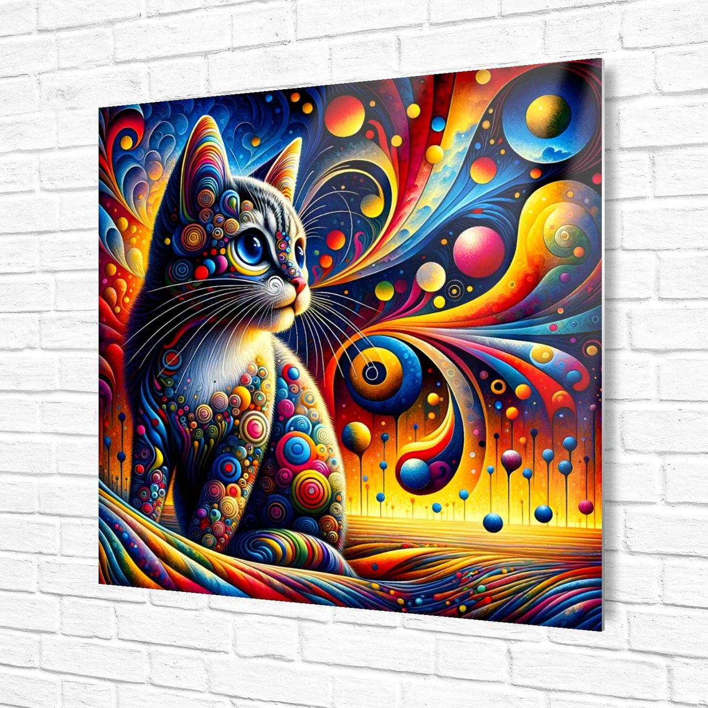 Abstract Cat No.1, Printed On Steel, Unique Image, Highly Detailed, Vivid Colours, A Gift That Lasts Forever.