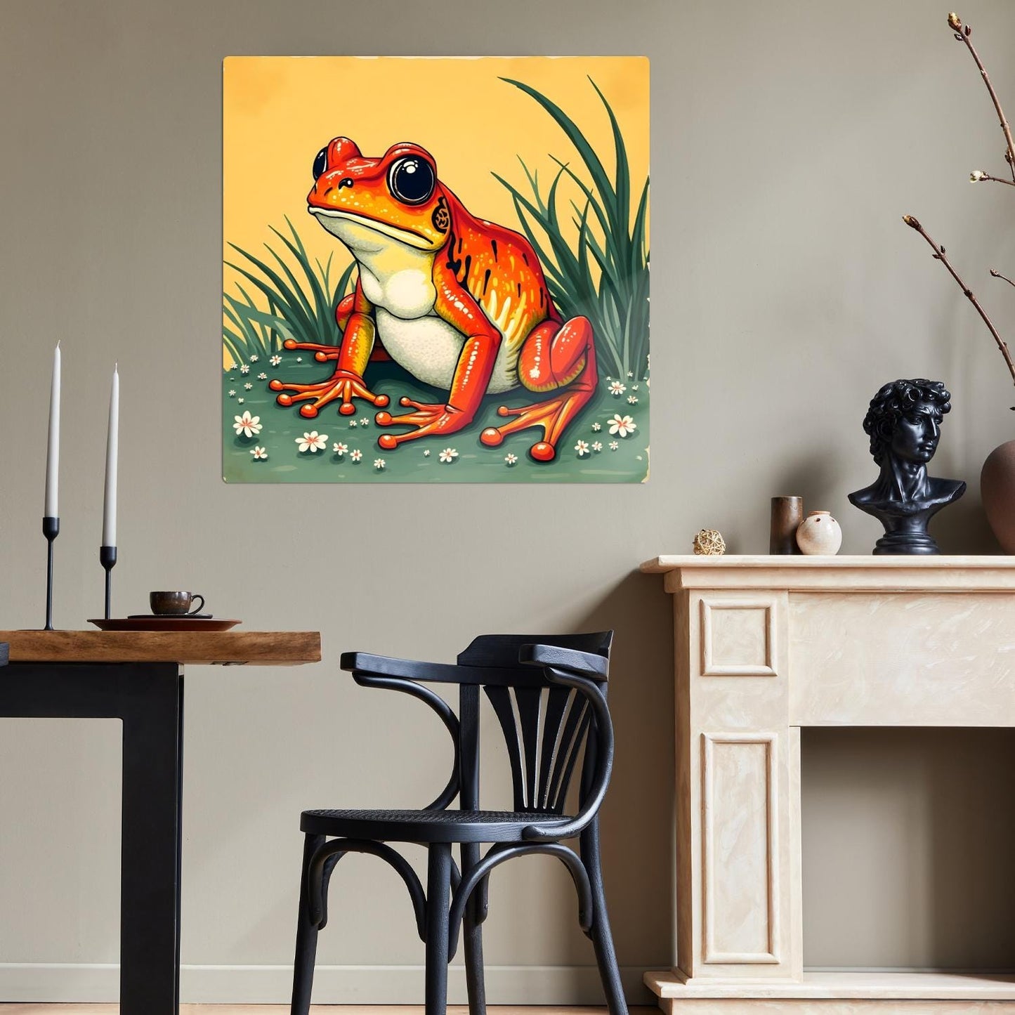 Frog Print No.F4, Printed On Steel, Unique Image, High Quality, Unique Wall Art, Vivid Colours, Perfect Gift, Art Is A Gift For A Lifetime