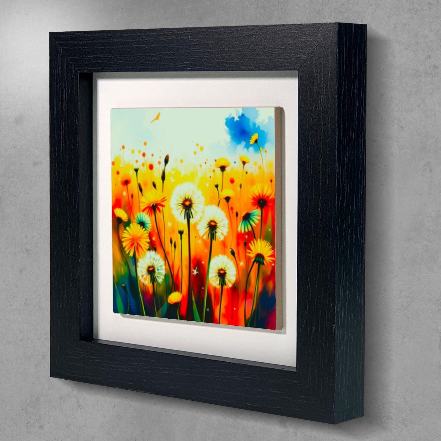 Wildflowers No.W3, Ceramic Artwork, Framed In Black Or White, Unique Gift Idea, Ready To Hang Or Freestanding...