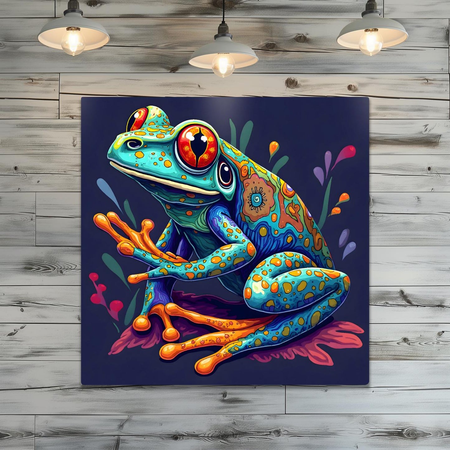 Frog Print No.8, Printed On Metal, Unique Image, High Quality, Vivid Colours, Perfect Gift, Unique Wall Art, Art Is A Gift For A Lifetime
