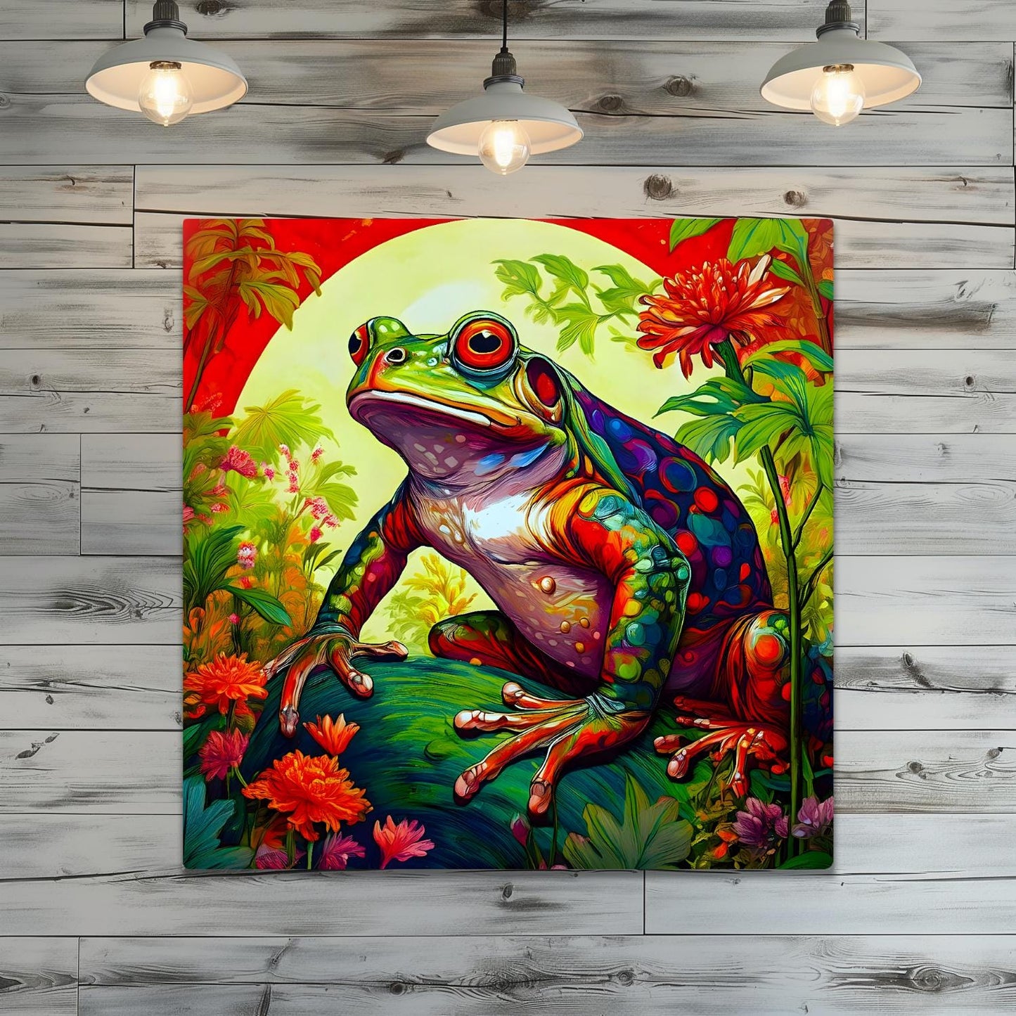 Frog Print No.F2, Printed On Steel, Unique Image, Perfect Gift, Unique Wall Art, Vivid Colours,Art Is A Gift For A Lifetime