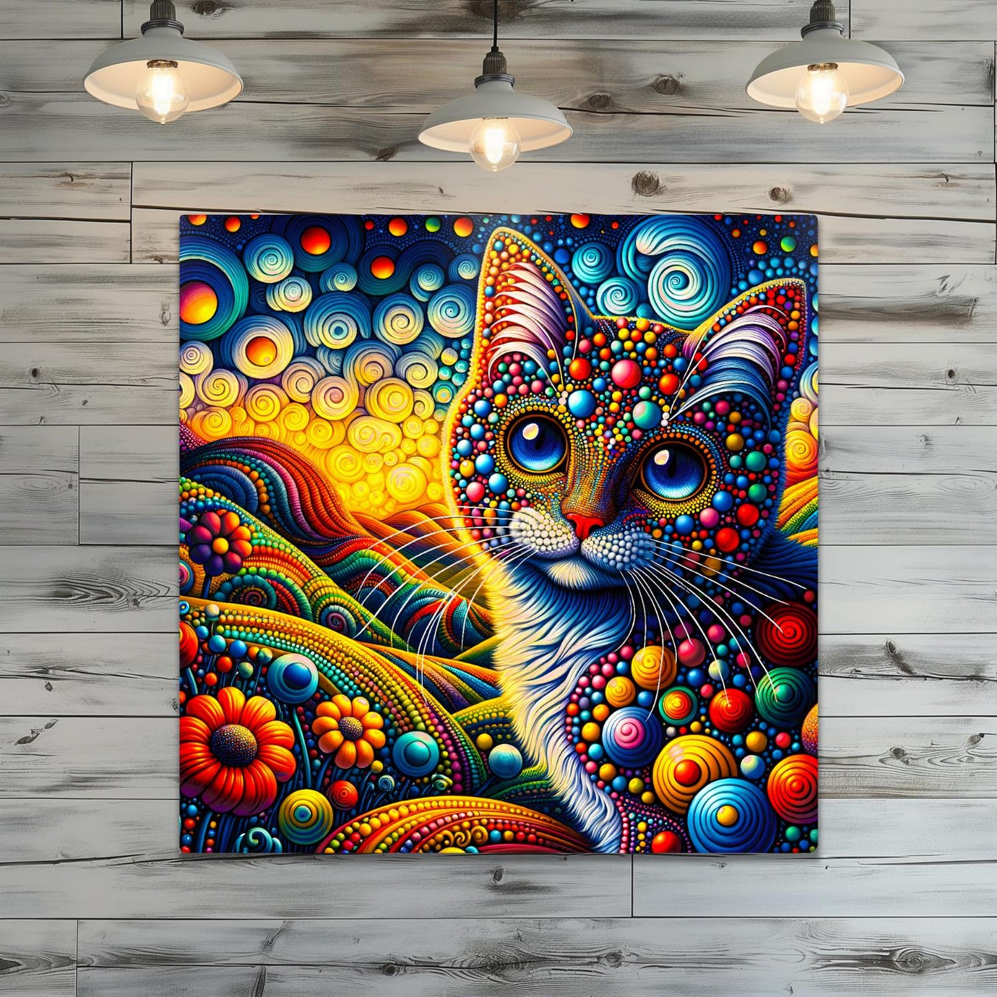 Abstract Cat No.3, Printed On Steel, Unique Image, Highly Detailed, Vivid Colours, A Gift That Lasts Forever.