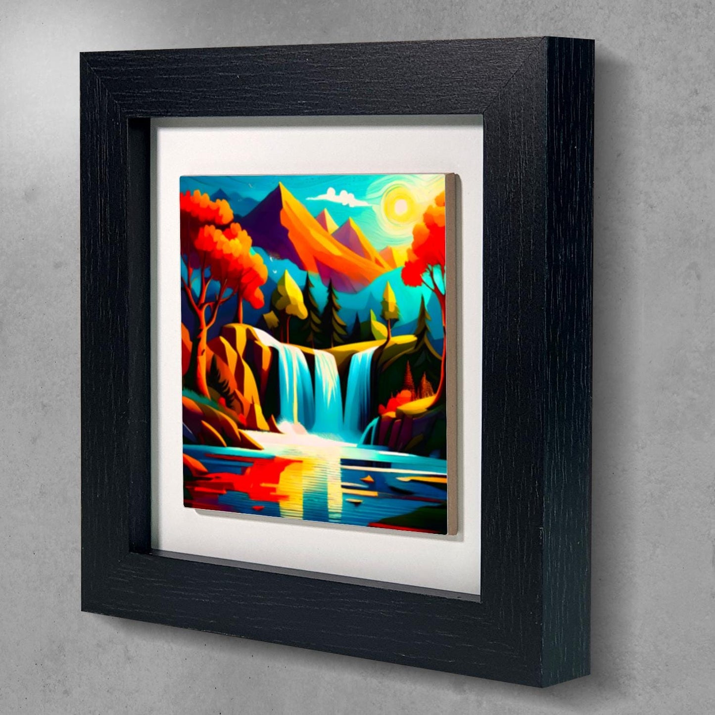 Modern Waterfall WF2, Ceramic Art, Highly Detailed Wall Art, Vivid Colours, Unique Gift Idea, Ready To Hang, A Gift For A Lifetime..