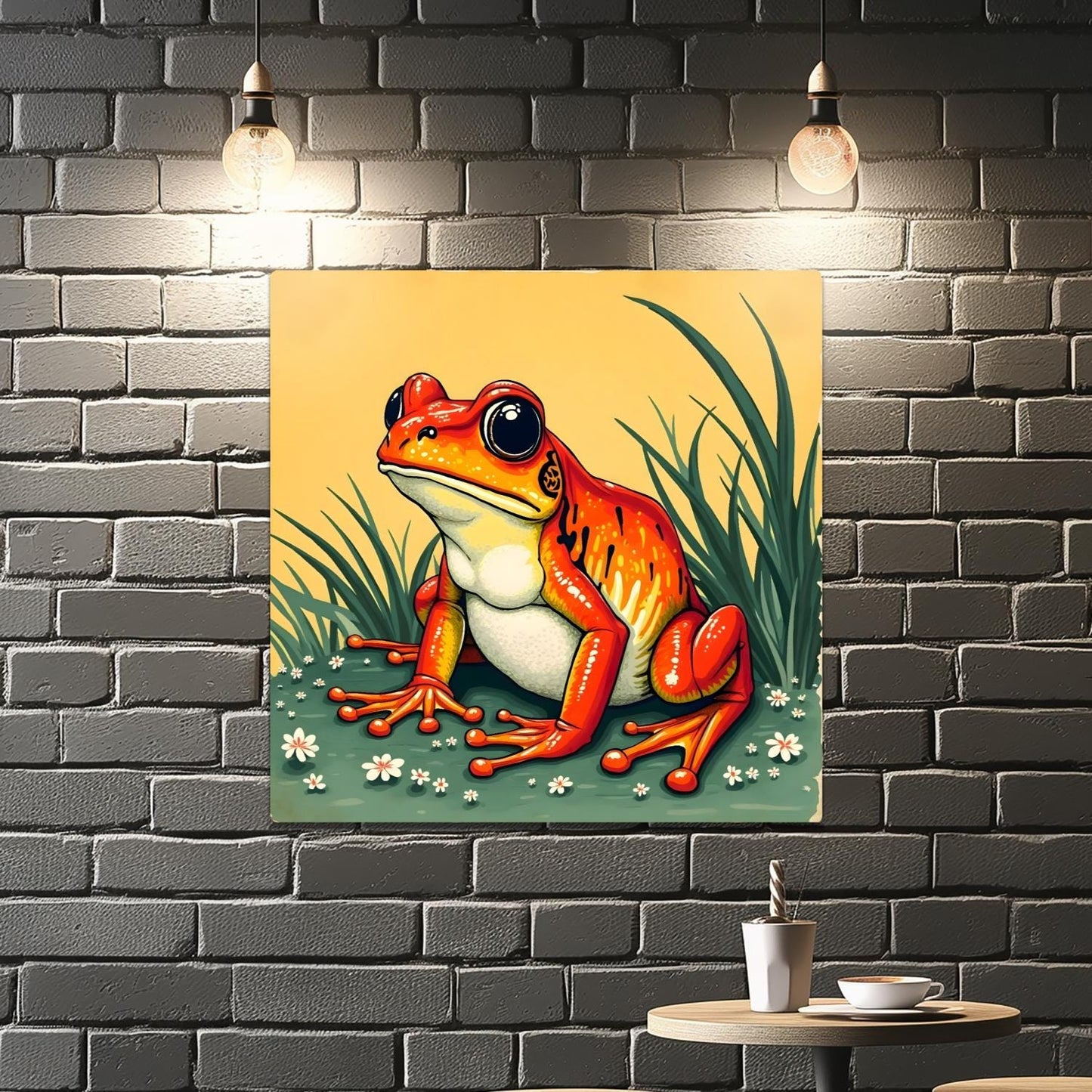 Frog Print No.F4, Printed On Steel, Unique Image, High Quality, Unique Wall Art, Vivid Colours, Perfect Gift, Art Is A Gift For A Lifetime