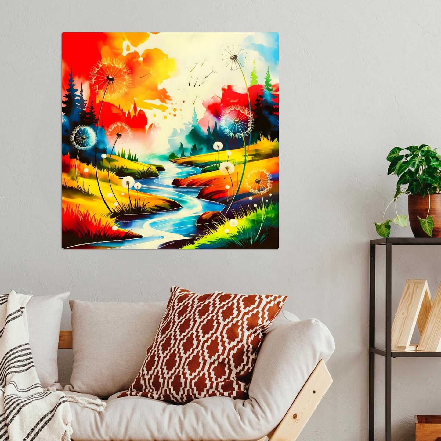 Dandelion No.D3, Printed On Steel, Unique Image, Vivid Colours, Highly Detailed, Unique Wall Art, Art Is A gift For A Lifetime
