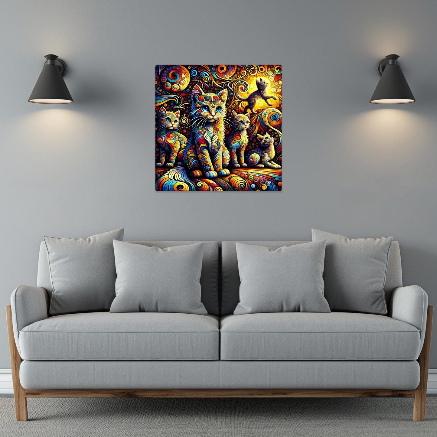 Abstract Cat No.2, Printed On Steel, Unique Image, Highly Detailed, Vivid Colours, A Gift That Lasts Forever.