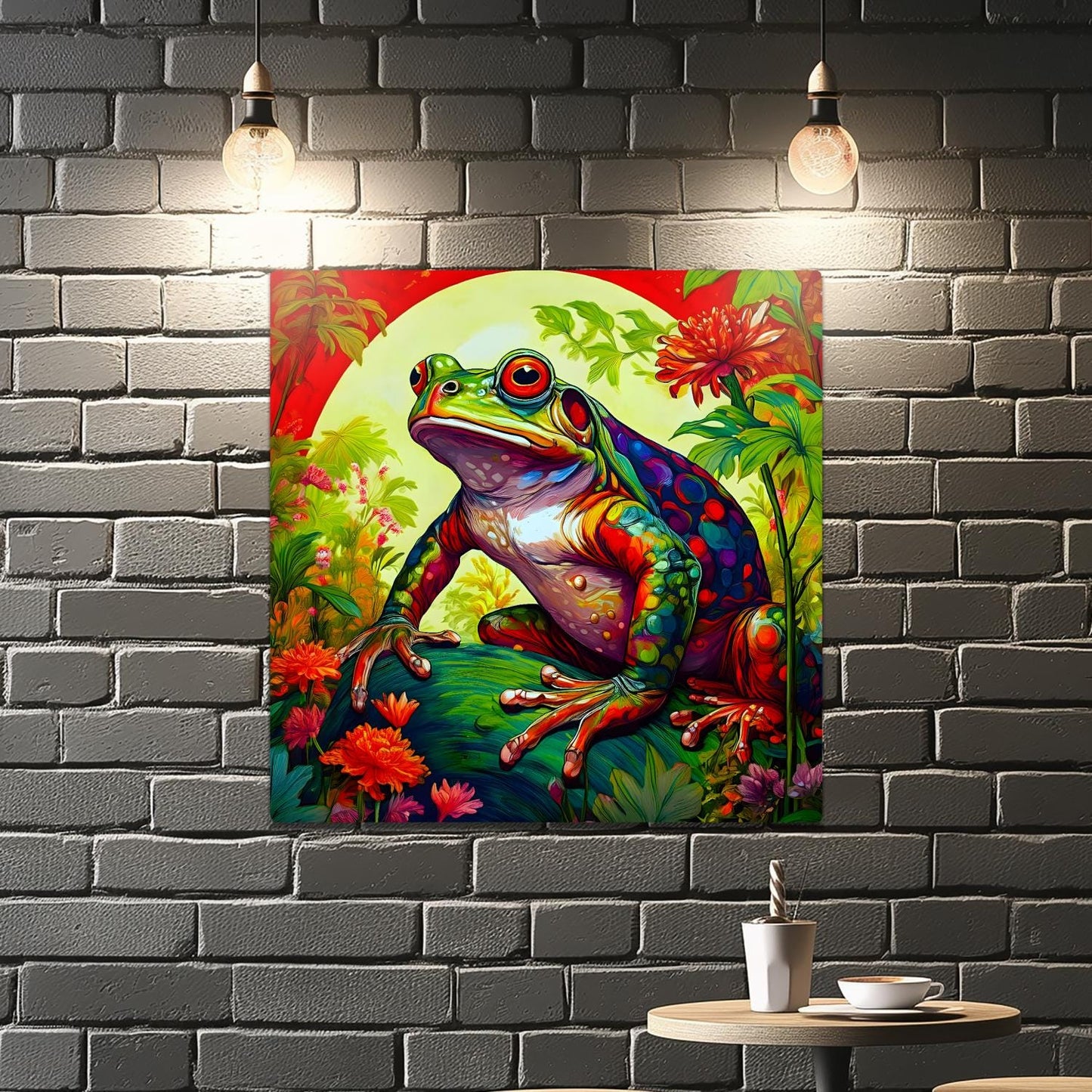 Frog Print No.F2, Printed On Steel, Unique Image, Perfect Gift, Unique Wall Art, Vivid Colours,Art Is A Gift For A Lifetime