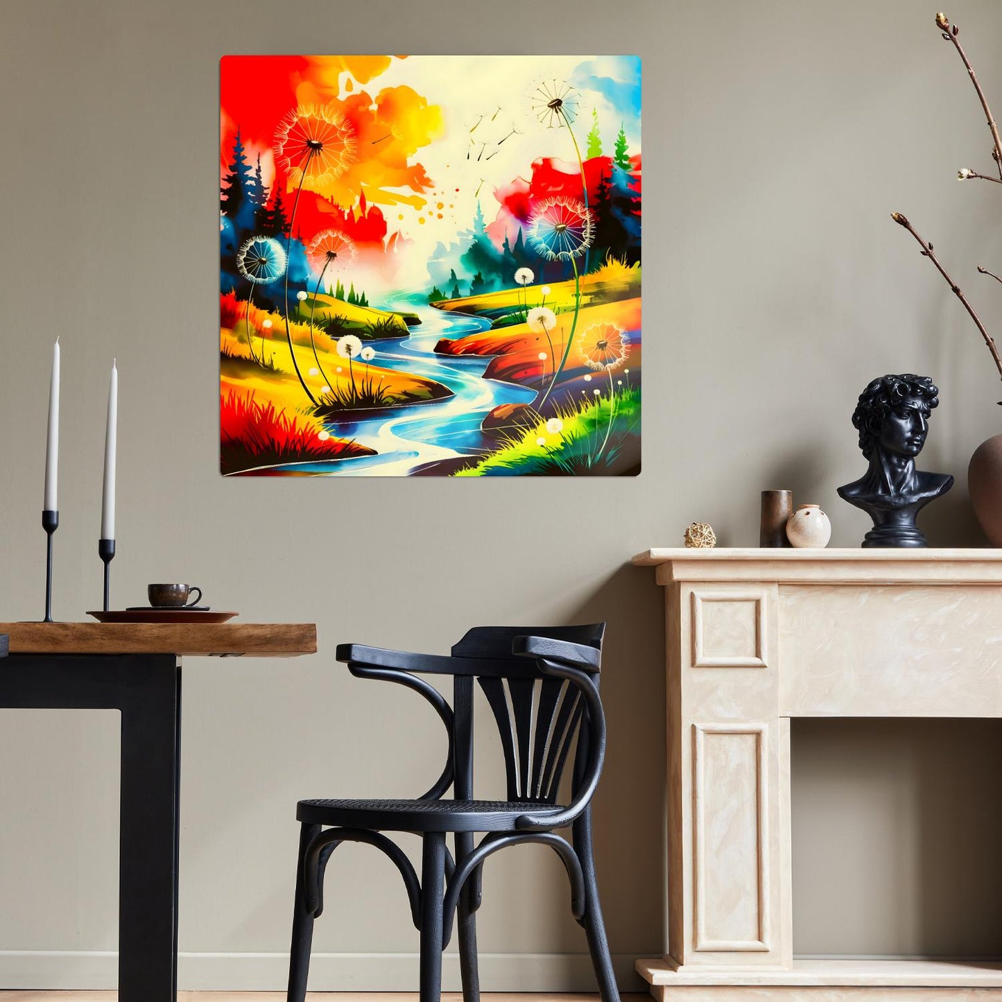 Dandelion No.D3, Printed On Steel, Unique Image, Vivid Colours, Highly Detailed, Unique Wall Art, Art Is A gift For A Lifetime