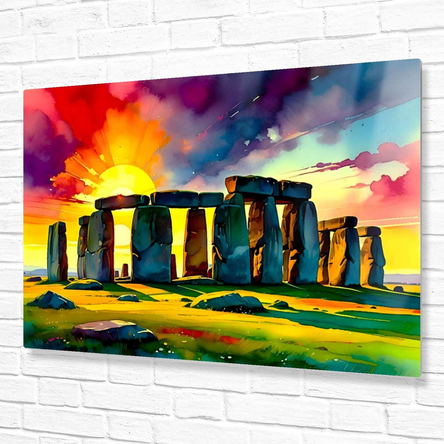 Stonehenge No.SH4, Printed On Steel, Unique Gifts, Highly Detailed, Vivid Colours, Original Print, A Gift That Lasts Forever.