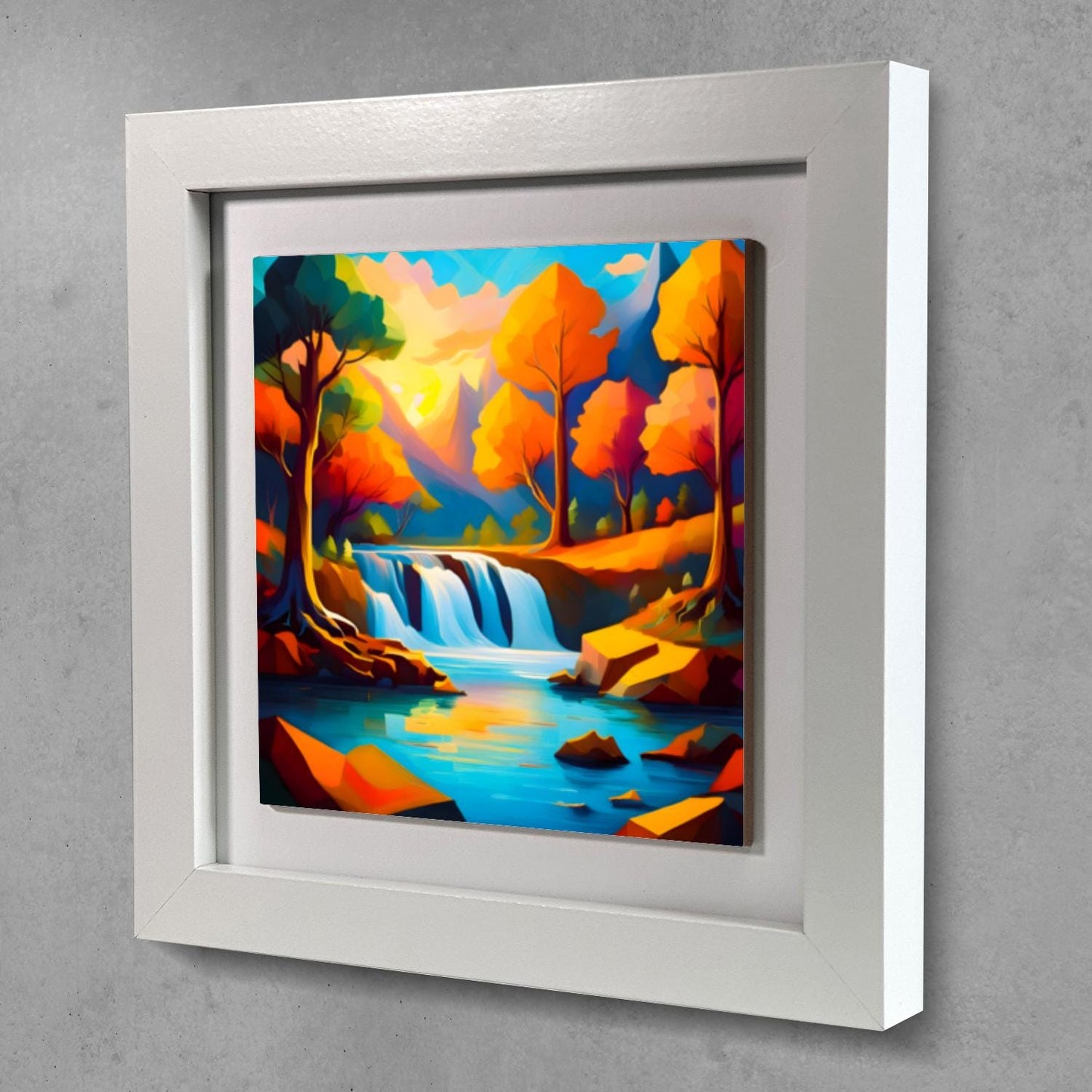 Modern Waterfall WF3, Ceramic Art, Highly Detailed Wall Art, Vivid Colours, Unique Gift Idea, Ready To Hang, A Gift For A Lifetime..