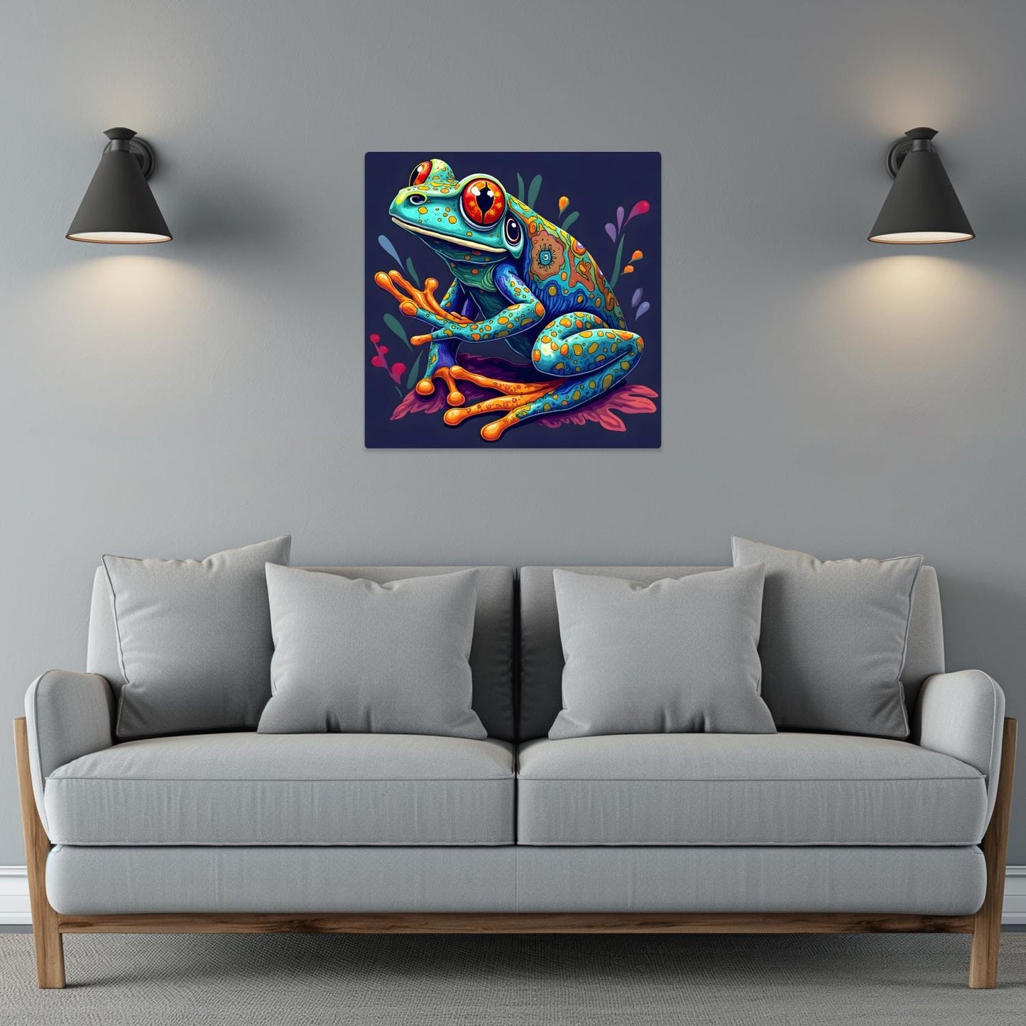 Frog Print No.8, Printed On Metal, Unique Image, High Quality, Vivid Colours, Perfect Gift, Unique Wall Art, Art Is A Gift For A Lifetime