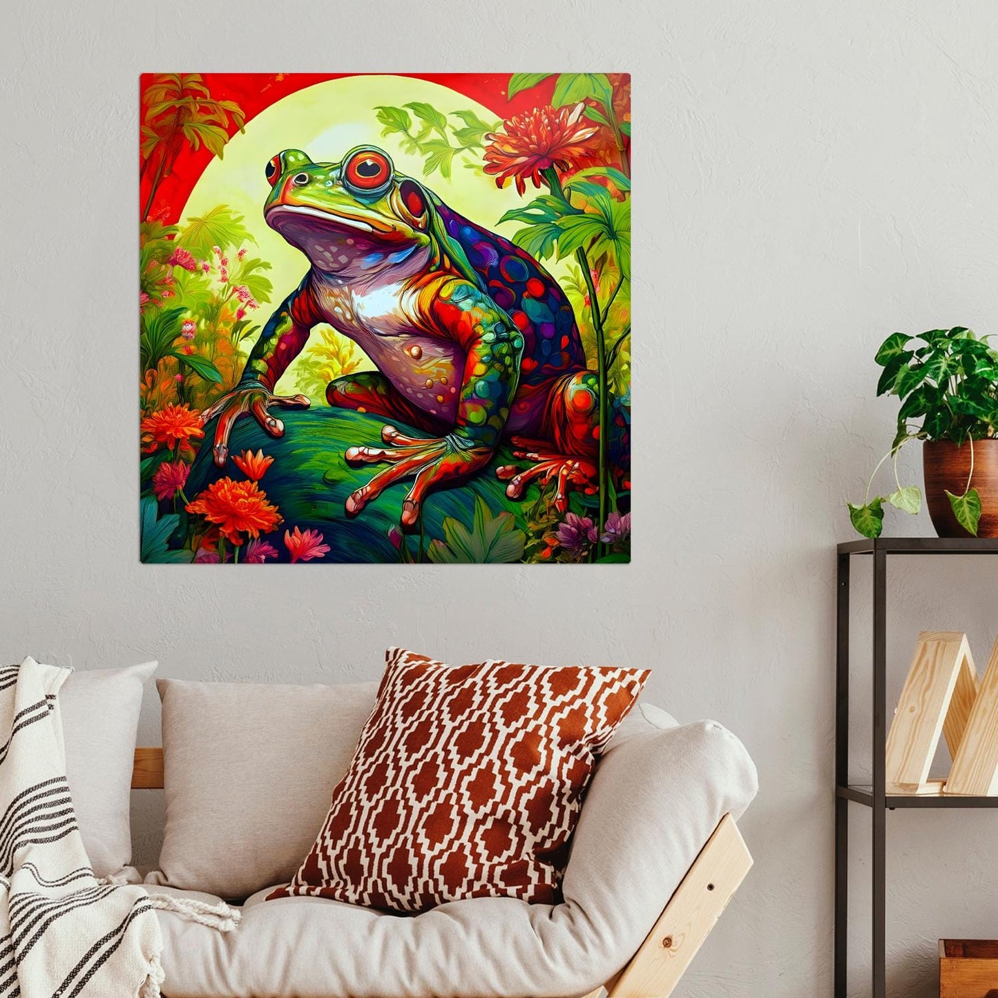 Frog Print No.F2, Printed On Steel, Unique Image, Perfect Gift, Unique Wall Art, Vivid Colours,Art Is A Gift For A Lifetime