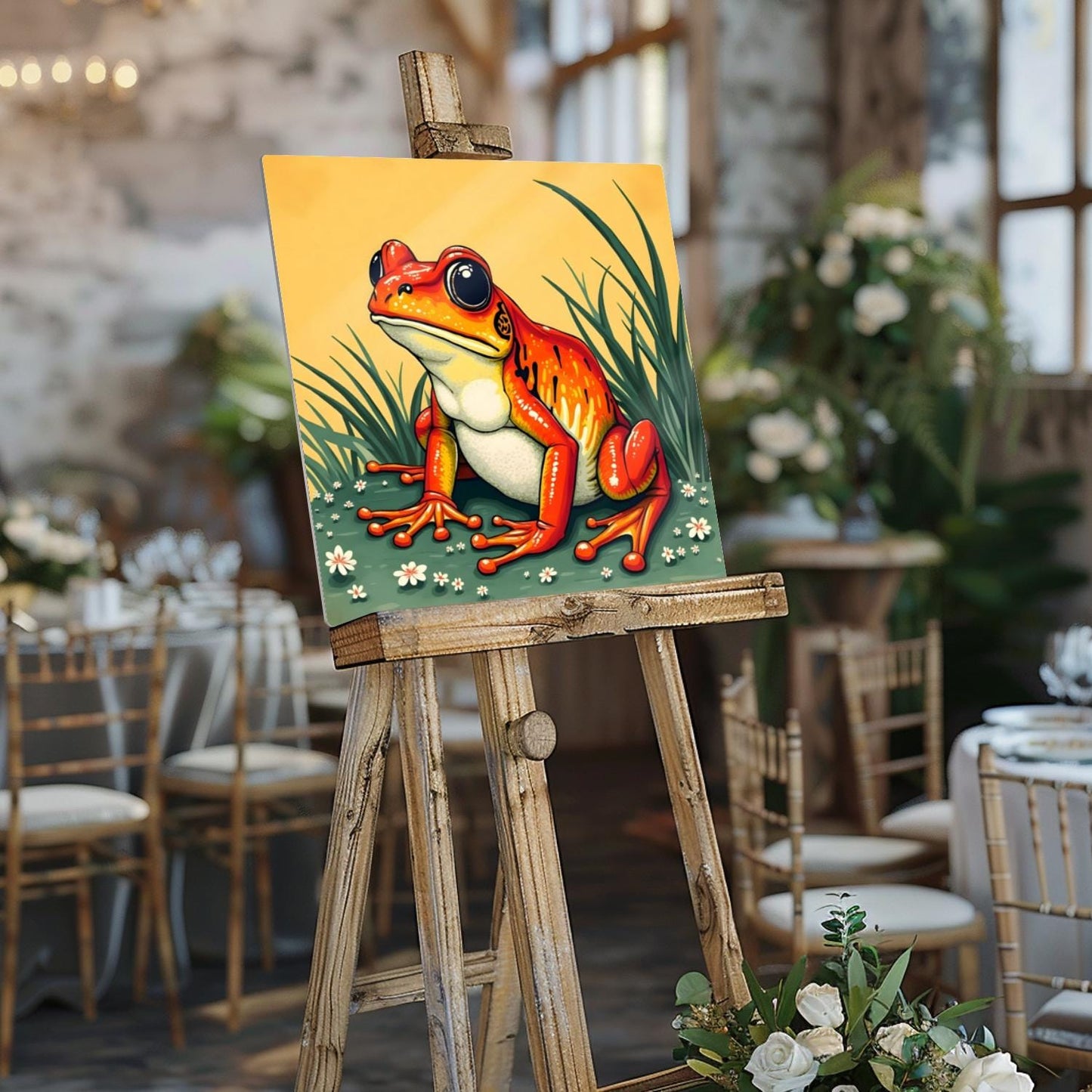 Frog Print No.F4, Printed On Steel, Unique Image, High Quality, Unique Wall Art, Vivid Colours, Perfect Gift, Art Is A Gift For A Lifetime