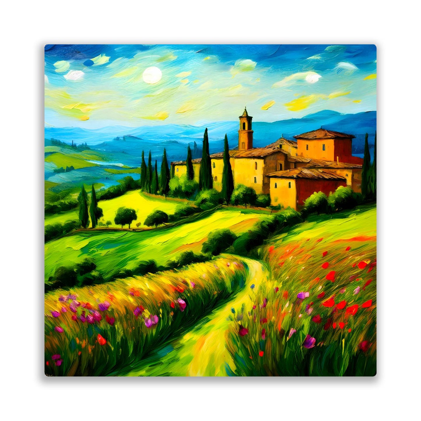 Italian Countryside No2, Printed On Steel, Unique Image, Original Print, Highly Detailed, Vibrant Colours, A Gift That Lasts Forever