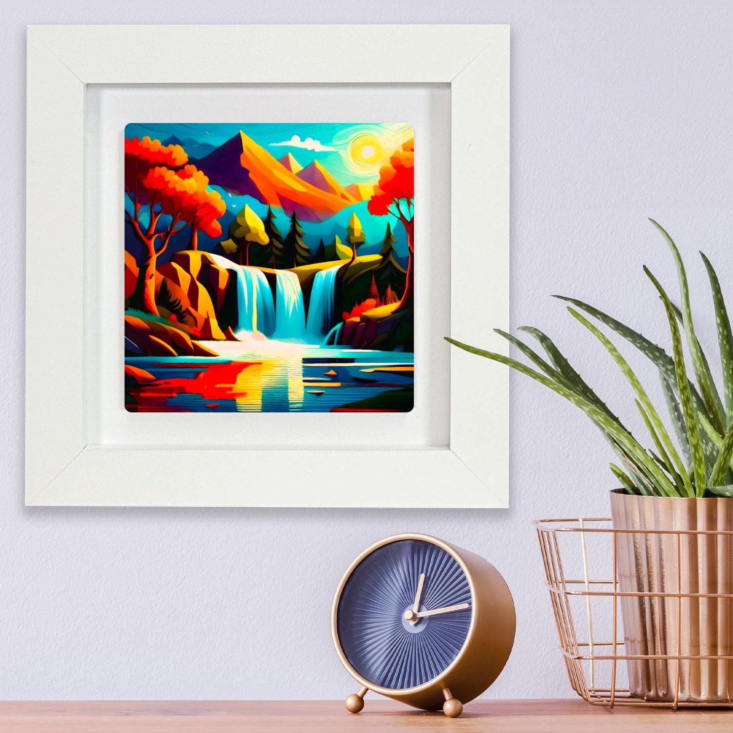 Modern Waterfall WF2, Ceramic Art, Highly Detailed Wall Art, Vivid Colours, Unique Gift Idea, Ready To Hang, A Gift For A Lifetime..