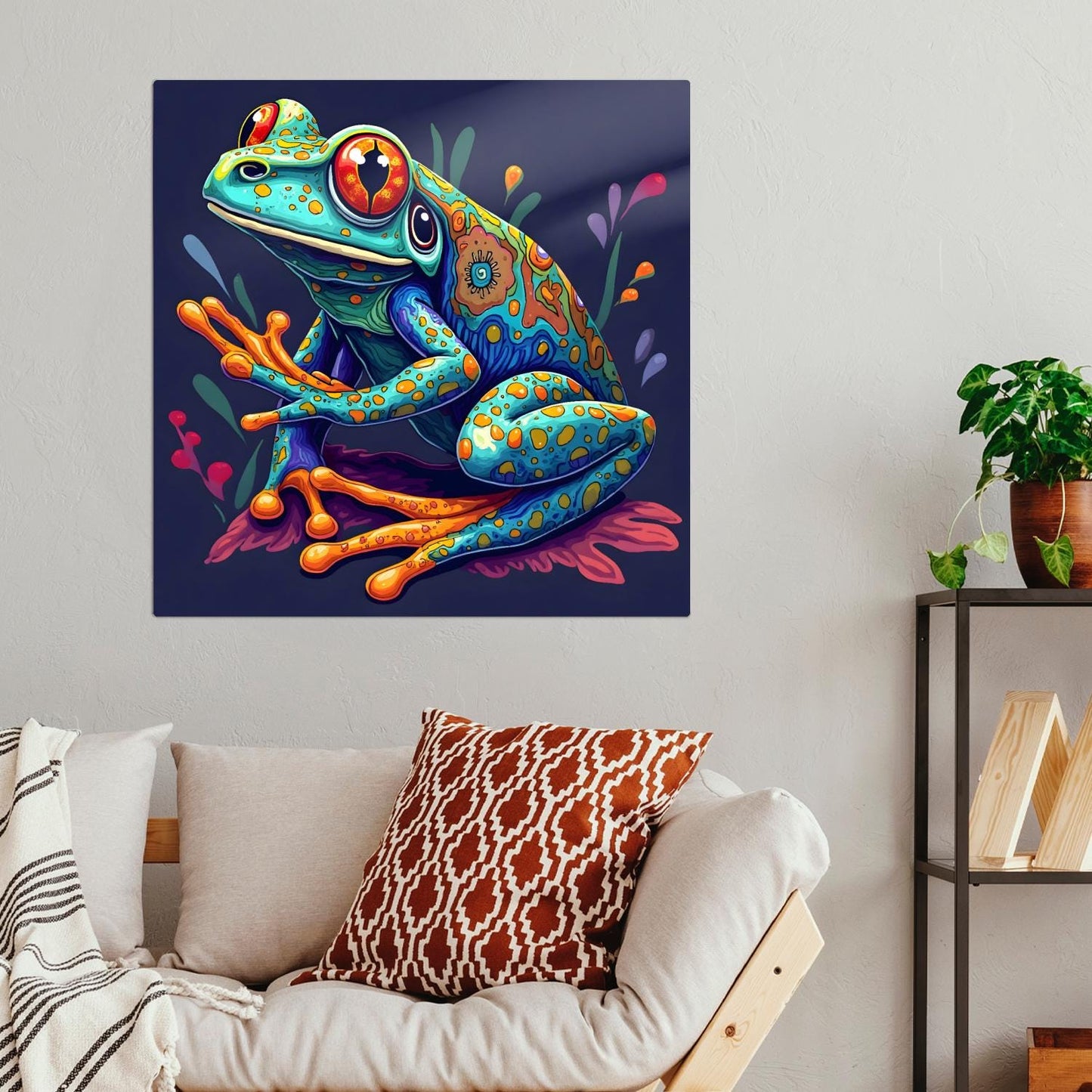 Frog Print No.8, Printed On Metal, Unique Image, High Quality, Vivid Colours, Perfect Gift, Unique Wall Art, Art Is A Gift For A Lifetime