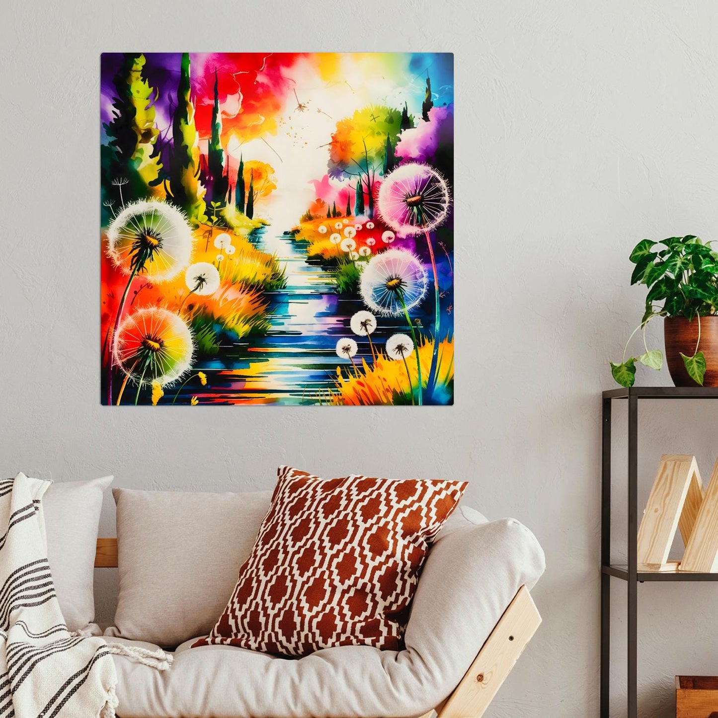 Dandelion No.D2, Print On Steel, unique Image, vivid colours, highly detailed, Unique Wall Art, Art Is A gift For A Lifetime