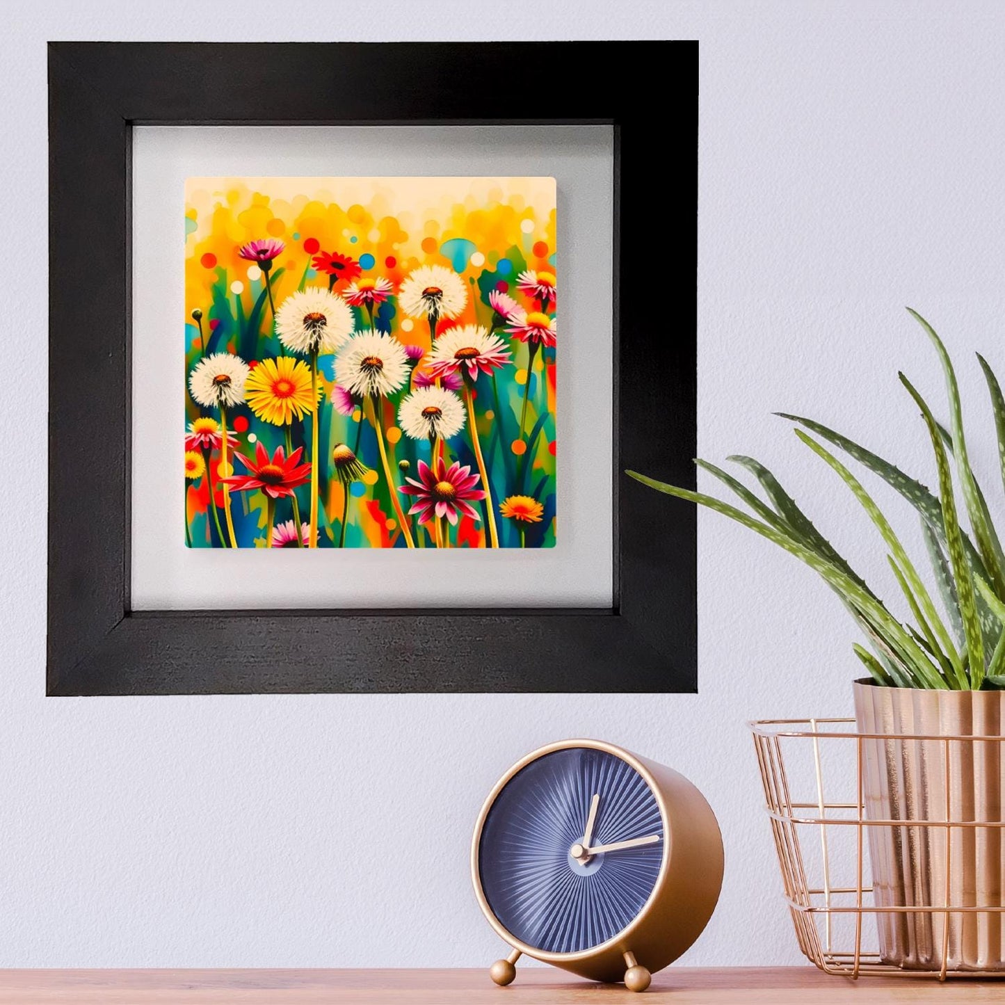 Wildflowers No.1, Ceramic Artwork, Framed In Black Or White, Unique Gift Idea, Ready To Hang Or Freestanding...