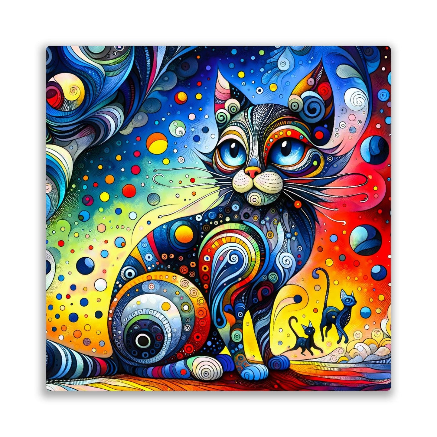 Abstract Cat No.4, Printed On Steel, Unique Image, Highly Detailed, Vivid Colours, A Gift That Lasts Forever.