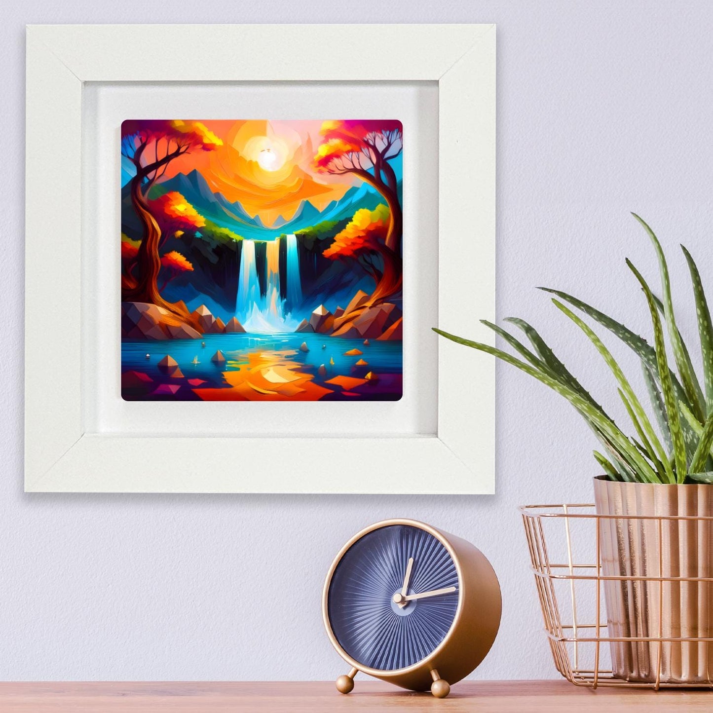 Modern Waterfall WF4, Ceramic Art, Highly Detailed Wall Art, Vivid Colours, Unique Gift Idea, Ready To Hang, A Gift For A Lifetime...
