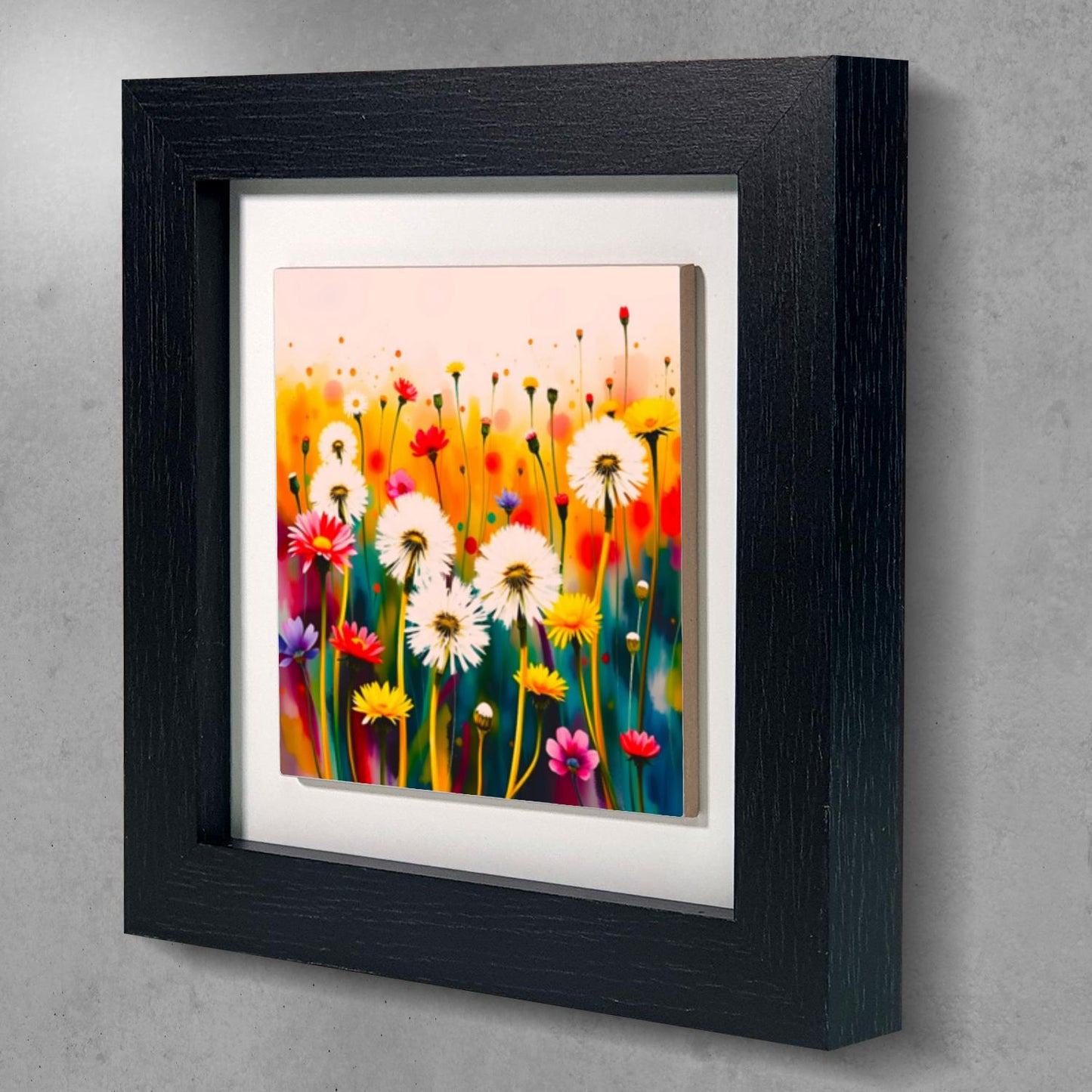 Wildflowers No.W4, Ceramic Artwork, Framed In Black Or White, Unique Gift Idea, Ready To Hang Or Freestanding...