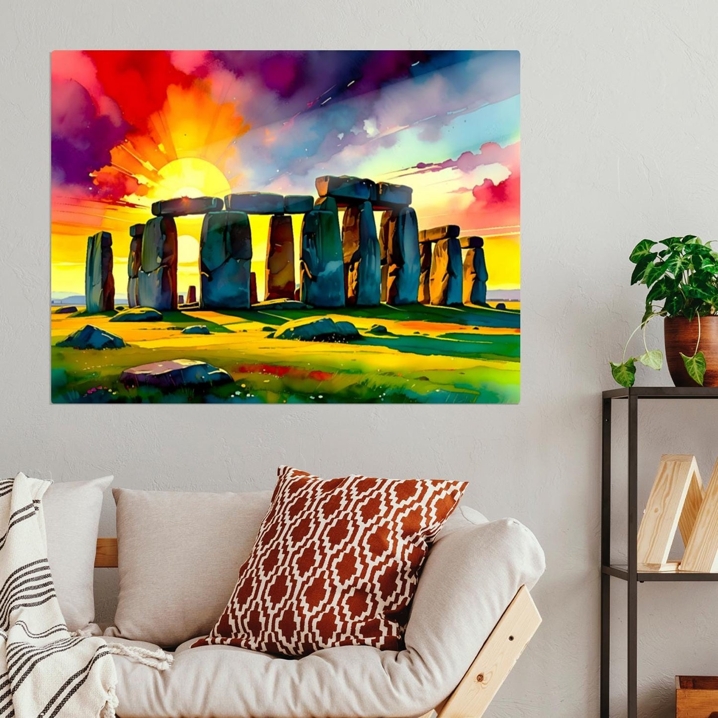 Stonehenge No.SH4, Printed On Steel, Unique Gifts, Highly Detailed, Vivid Colours, Original Print, A Gift That Lasts Forever.