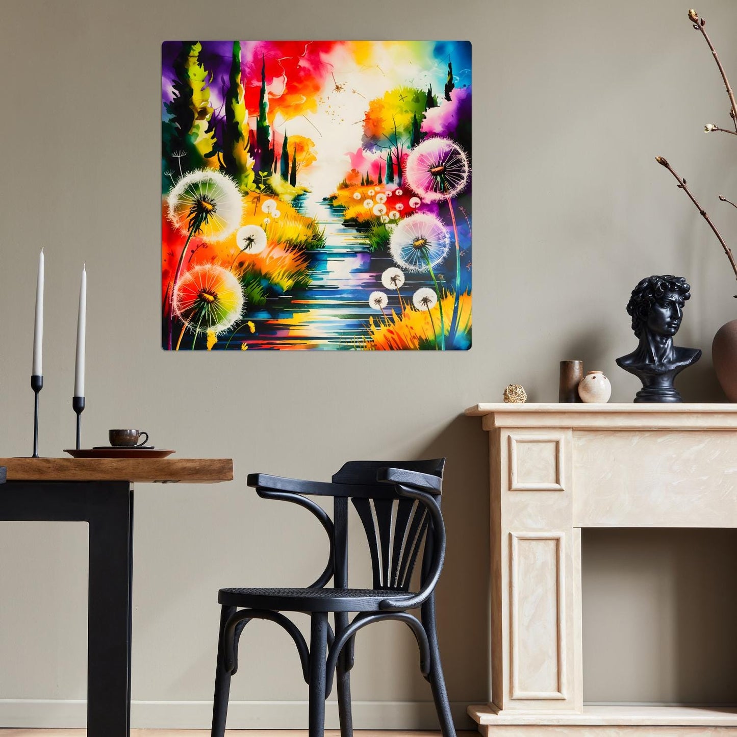 Dandelion No.D2, Print On Steel, unique Image, vivid colours, highly detailed, Unique Wall Art, Art Is A gift For A Lifetime