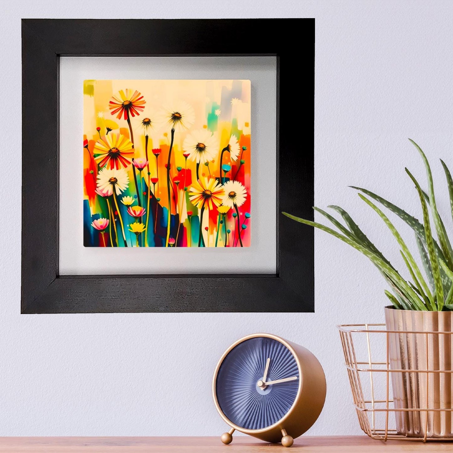 Wildflowers No.W2, Ceramic Artwork, Framed In Black Or White, Unique Gift Idea, Ready To Hang Or Freestanding...