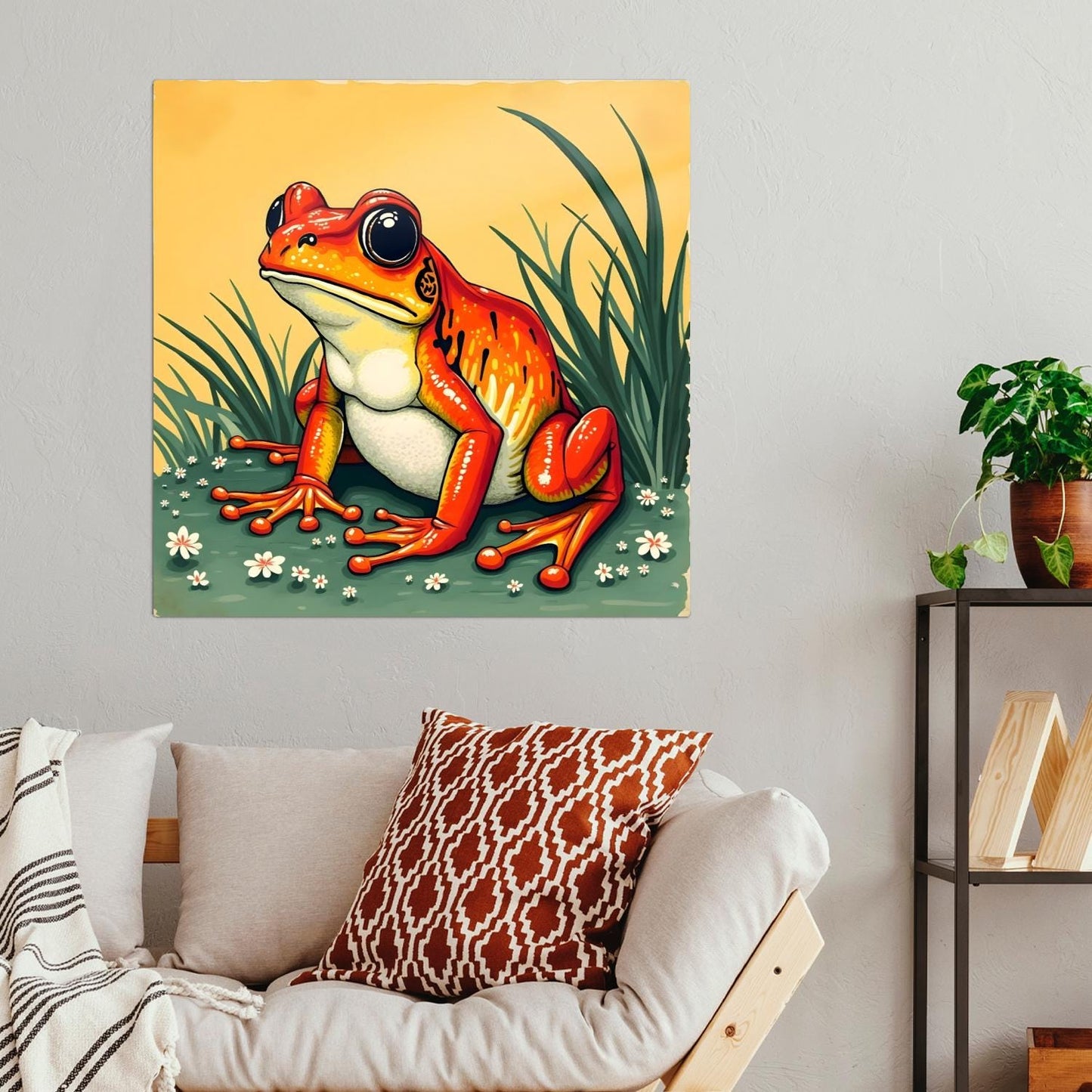 Frog Print No.F4, Printed On Steel, Unique Image, High Quality, Unique Wall Art, Vivid Colours, Perfect Gift, Art Is A Gift For A Lifetime