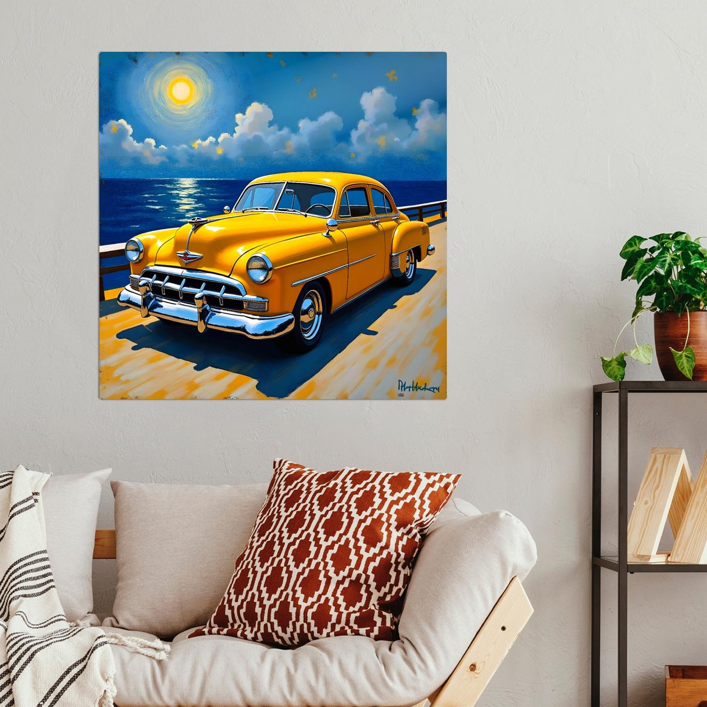 Motor Car No.C6, Printed On Steel, Unique Image, Original Print, Highly Detailed, Vibrant Colours, A Gift That Lasts Forever.