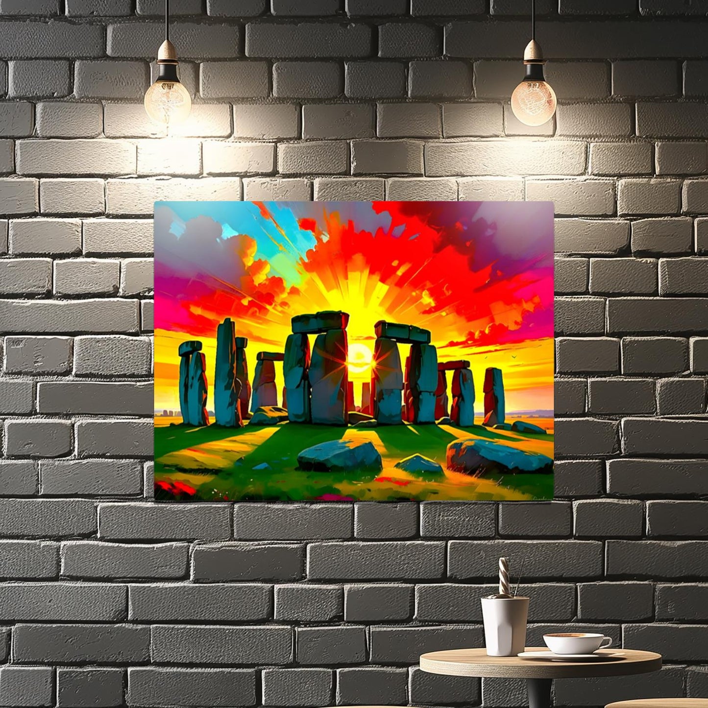 Stonehenge No.SH2, Printed On Steel, Unique Gift, Highly Detailed, Vivid Colours, Original Print, A Gift That Lasts Forever.